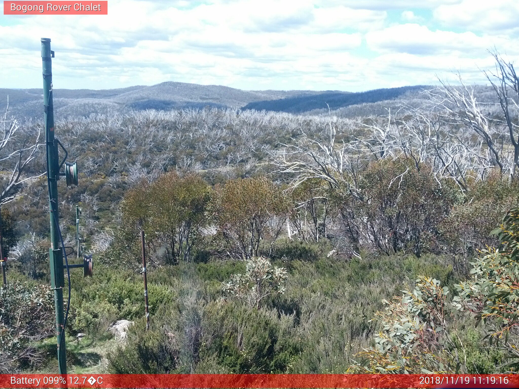 Bogong Web Cam 11:19am Monday 19th of November 2018