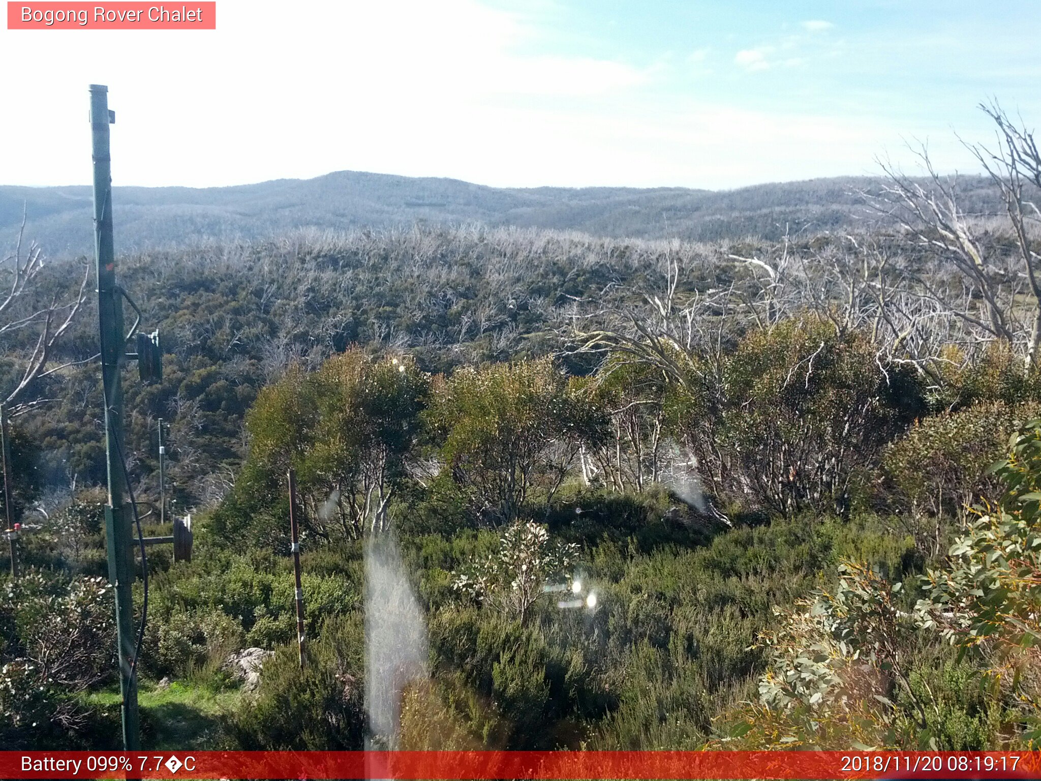 Bogong Web Cam 8:19am Tuesday 20th of November 2018