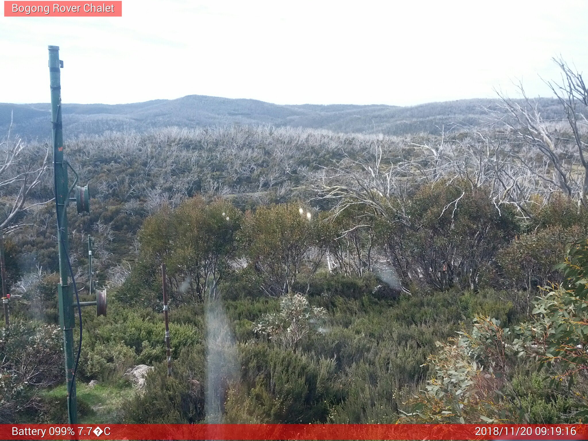 Bogong Web Cam 9:19am Tuesday 20th of November 2018