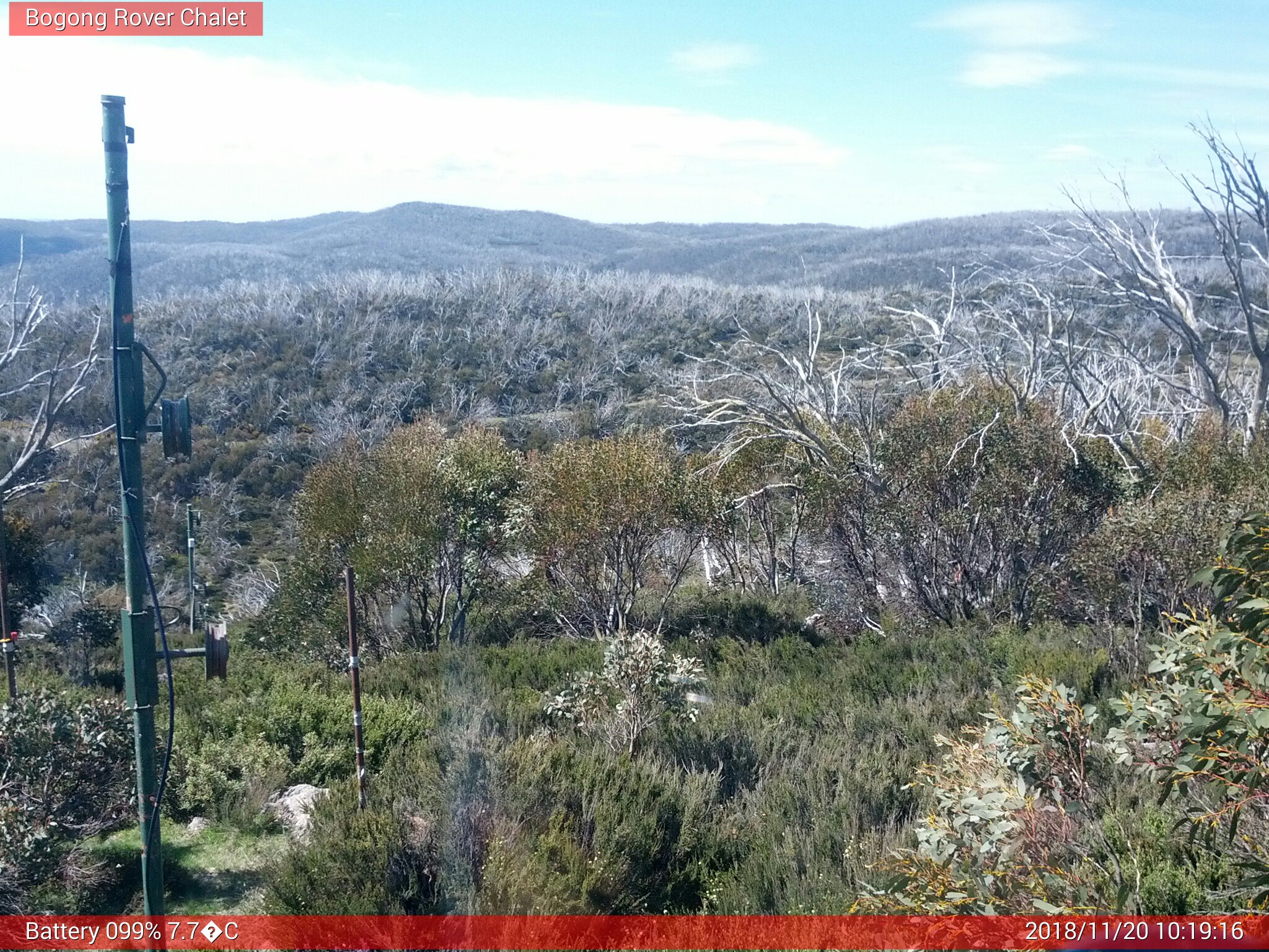 Bogong Web Cam 10:19am Tuesday 20th of November 2018