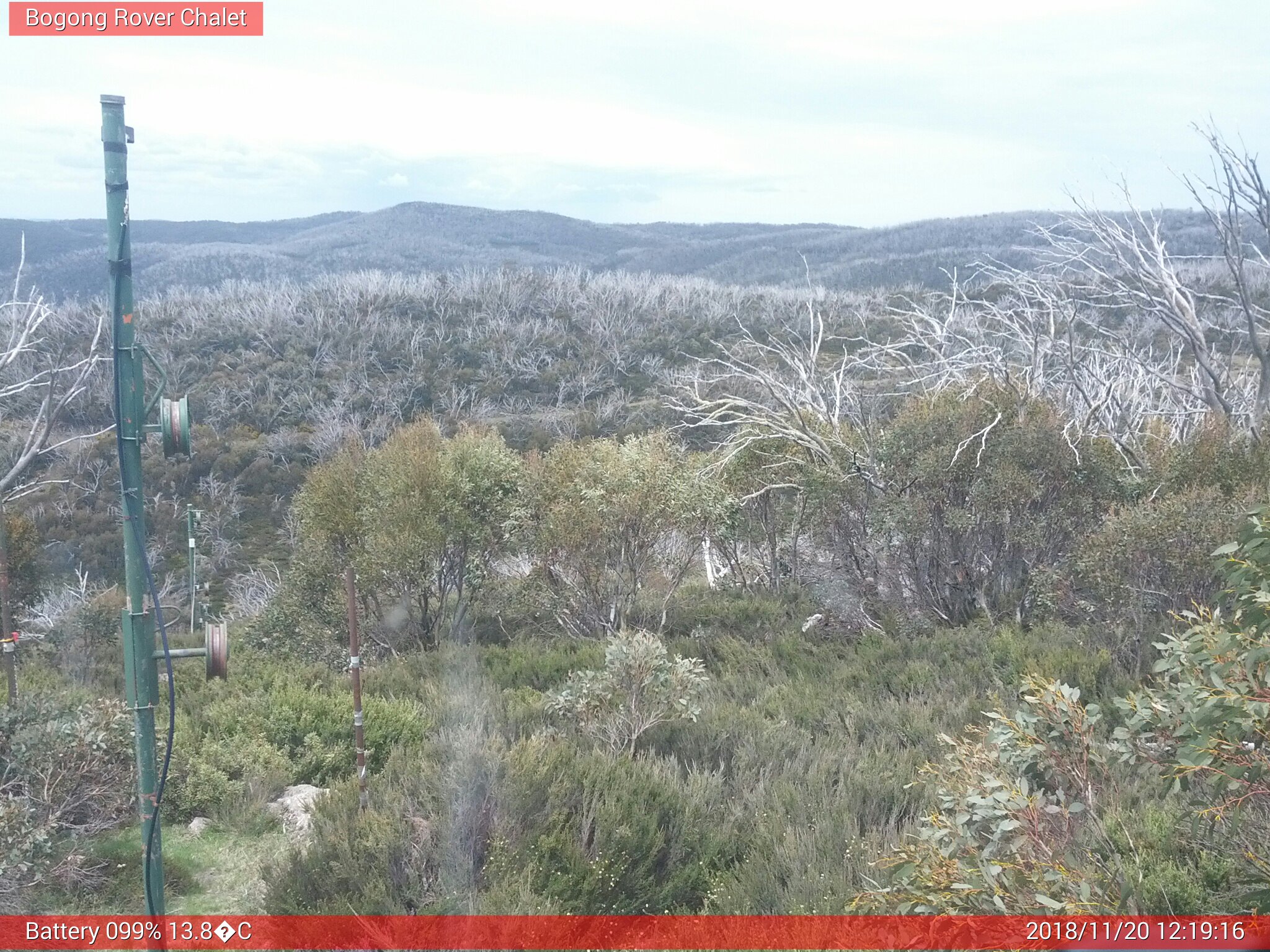 Bogong Web Cam 12:19pm Tuesday 20th of November 2018