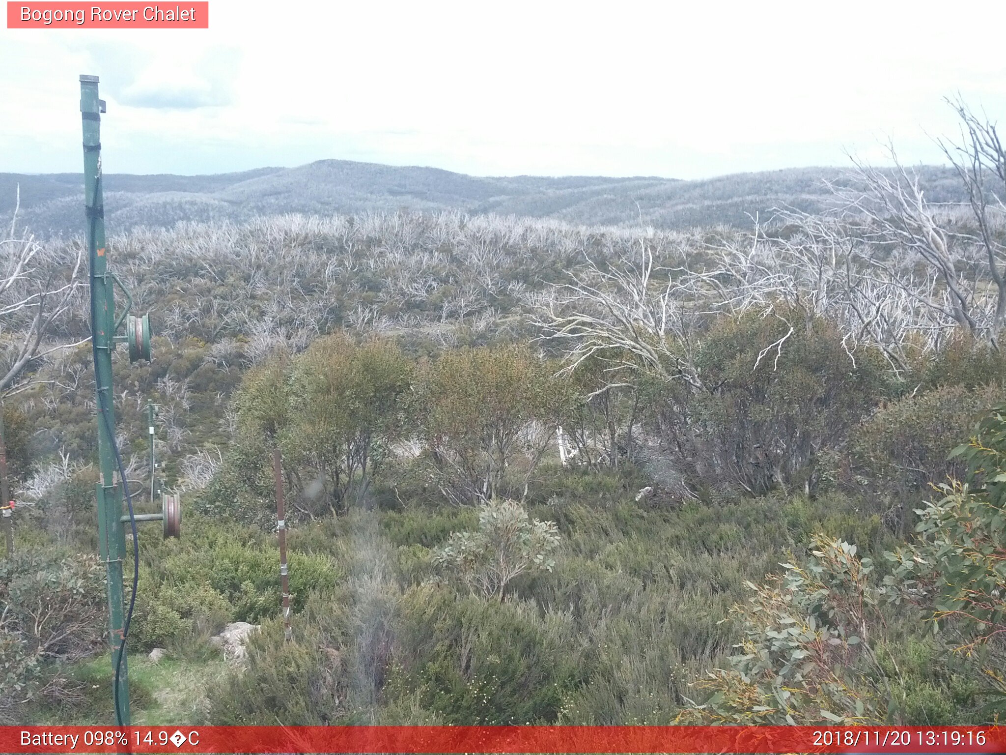 Bogong Web Cam 1:19pm Tuesday 20th of November 2018