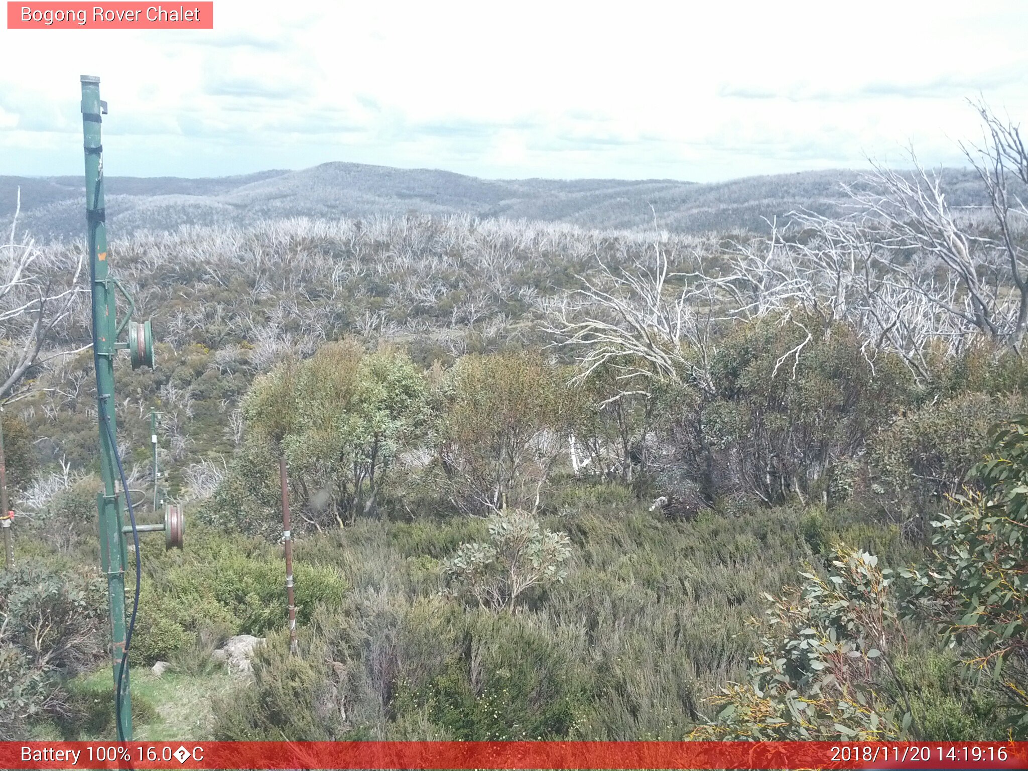 Bogong Web Cam 2:19pm Tuesday 20th of November 2018