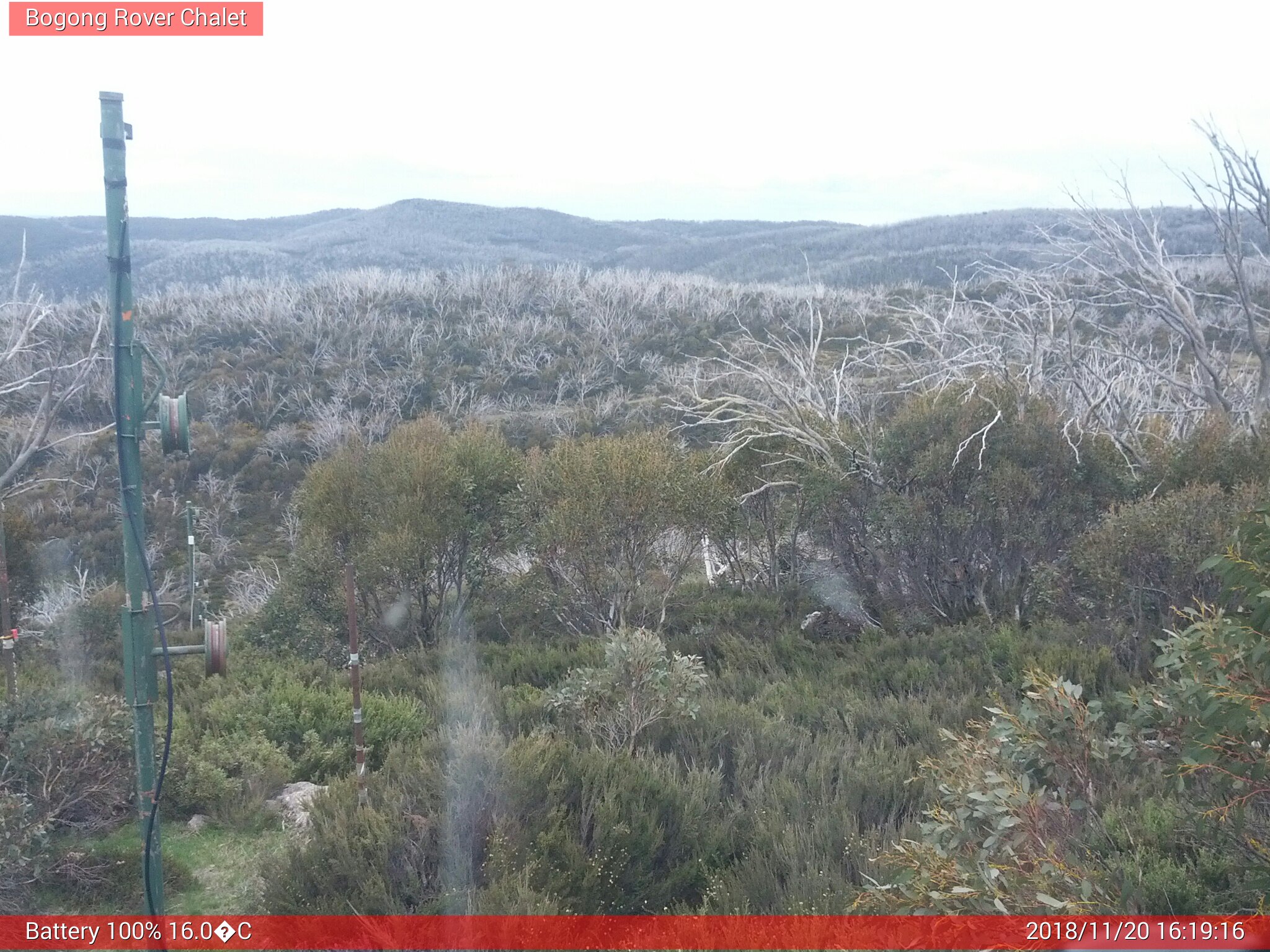 Bogong Web Cam 4:19pm Tuesday 20th of November 2018