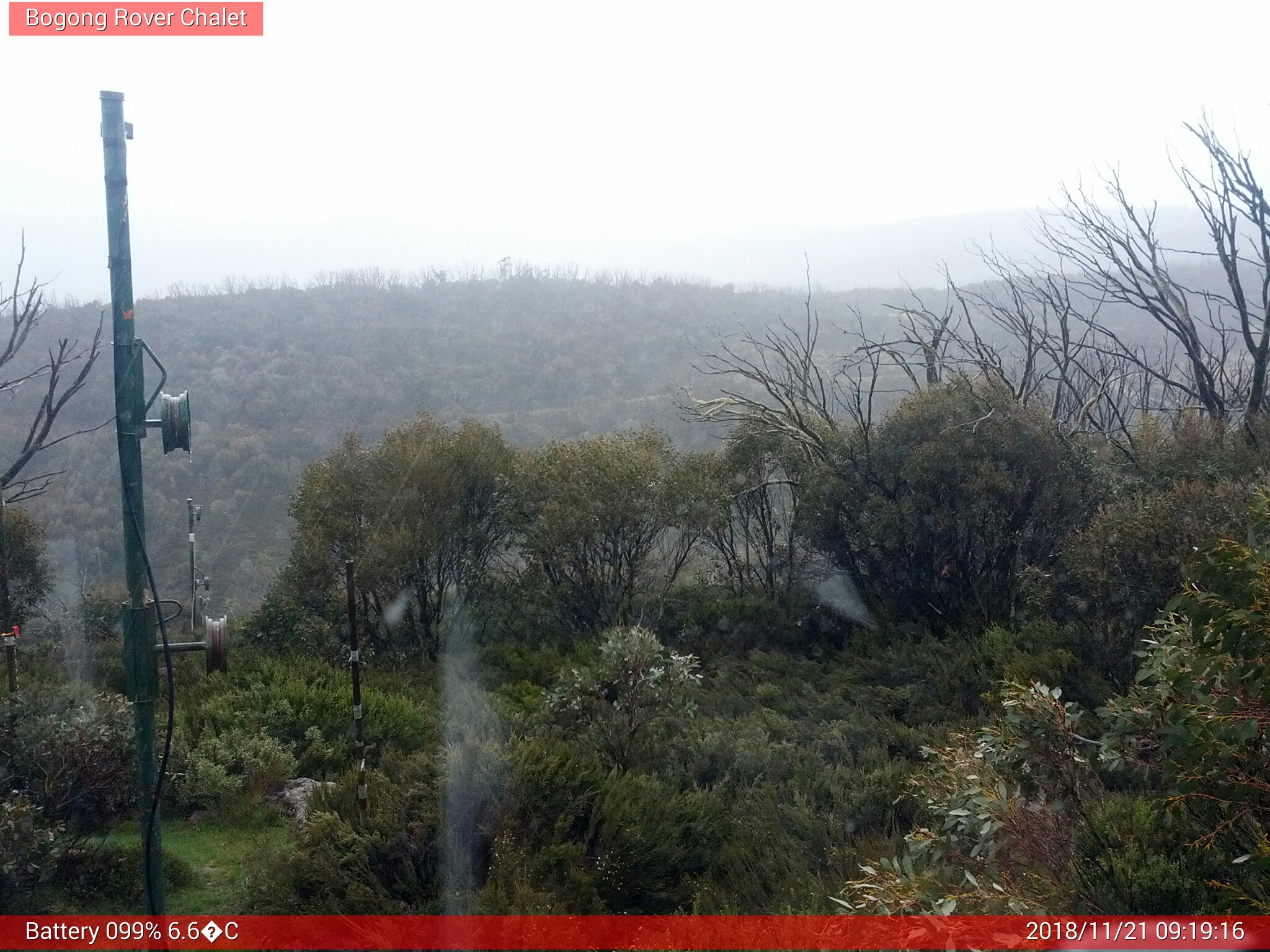 Bogong Web Cam 9:19am Wednesday 21st of November 2018