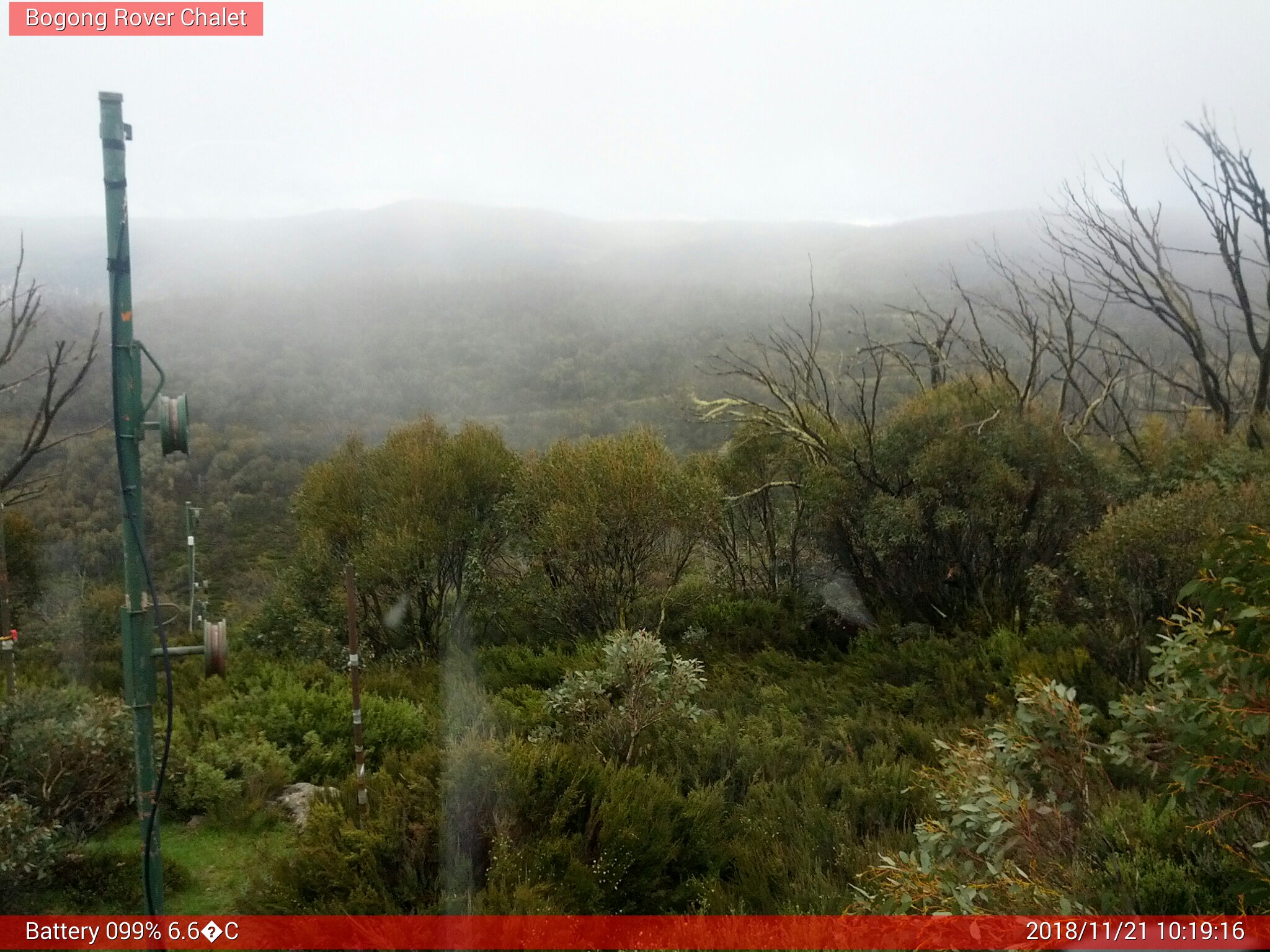 Bogong Web Cam 10:19am Wednesday 21st of November 2018