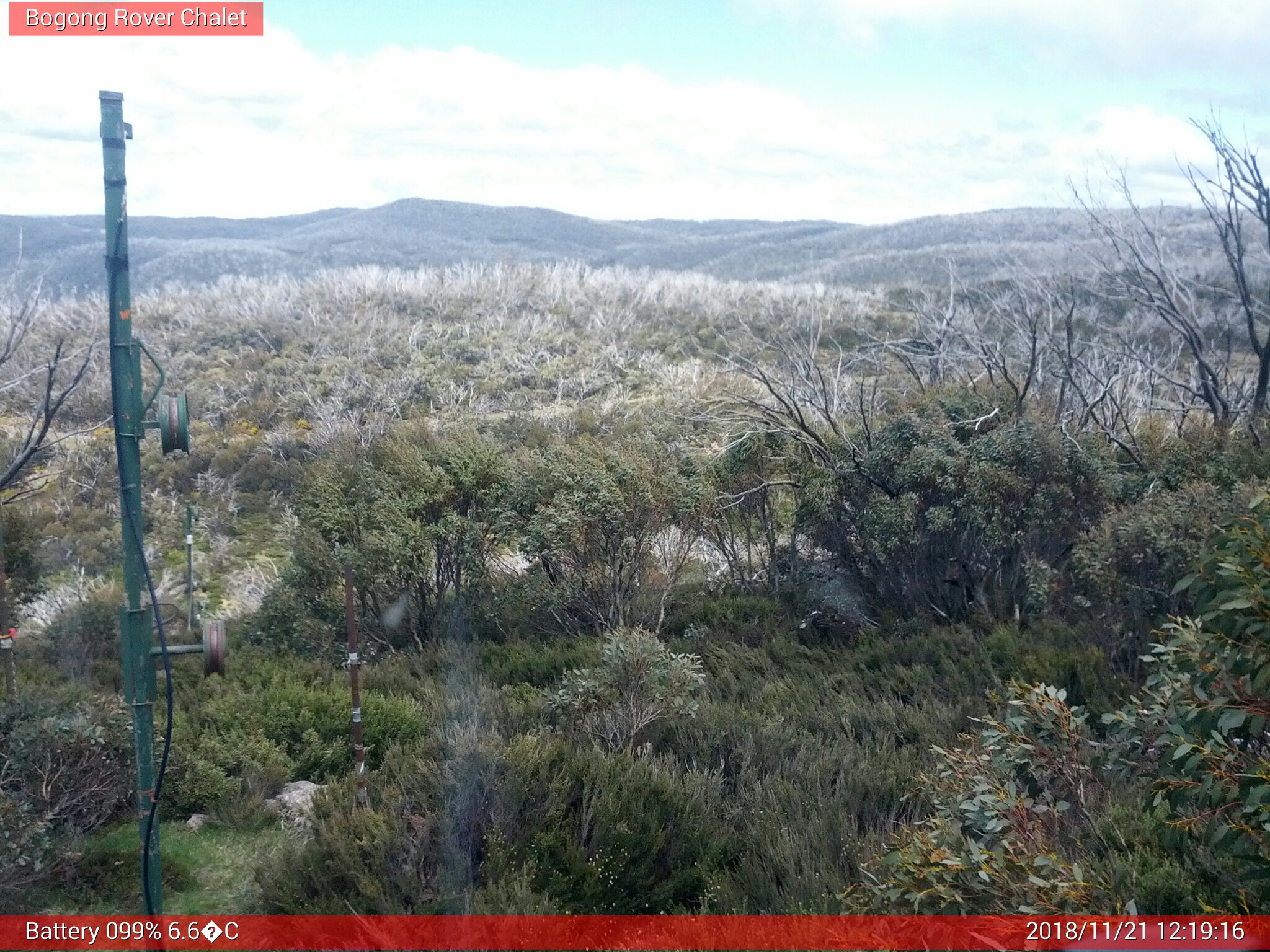 Bogong Web Cam 12:19pm Wednesday 21st of November 2018