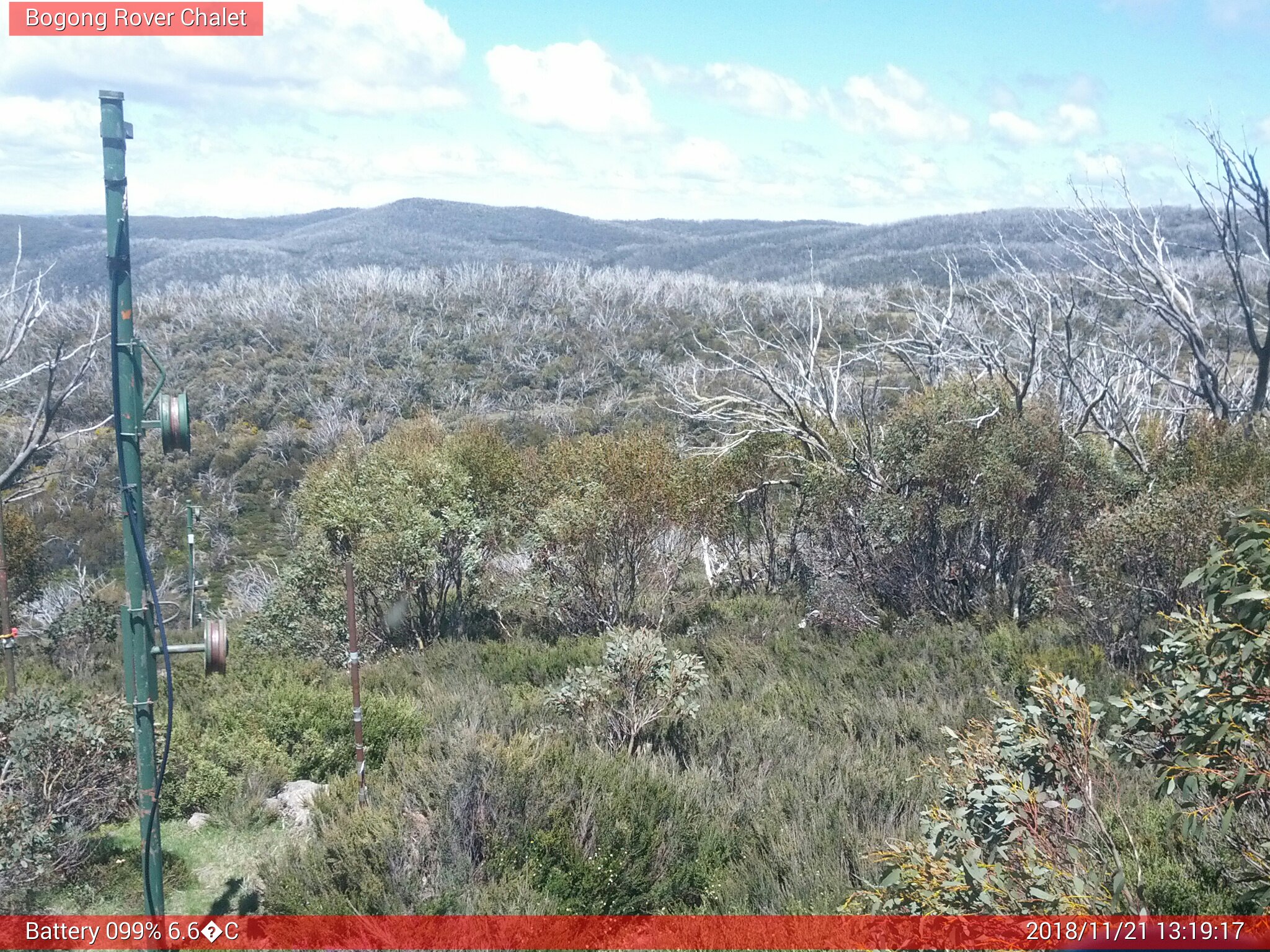 Bogong Web Cam 1:19pm Wednesday 21st of November 2018