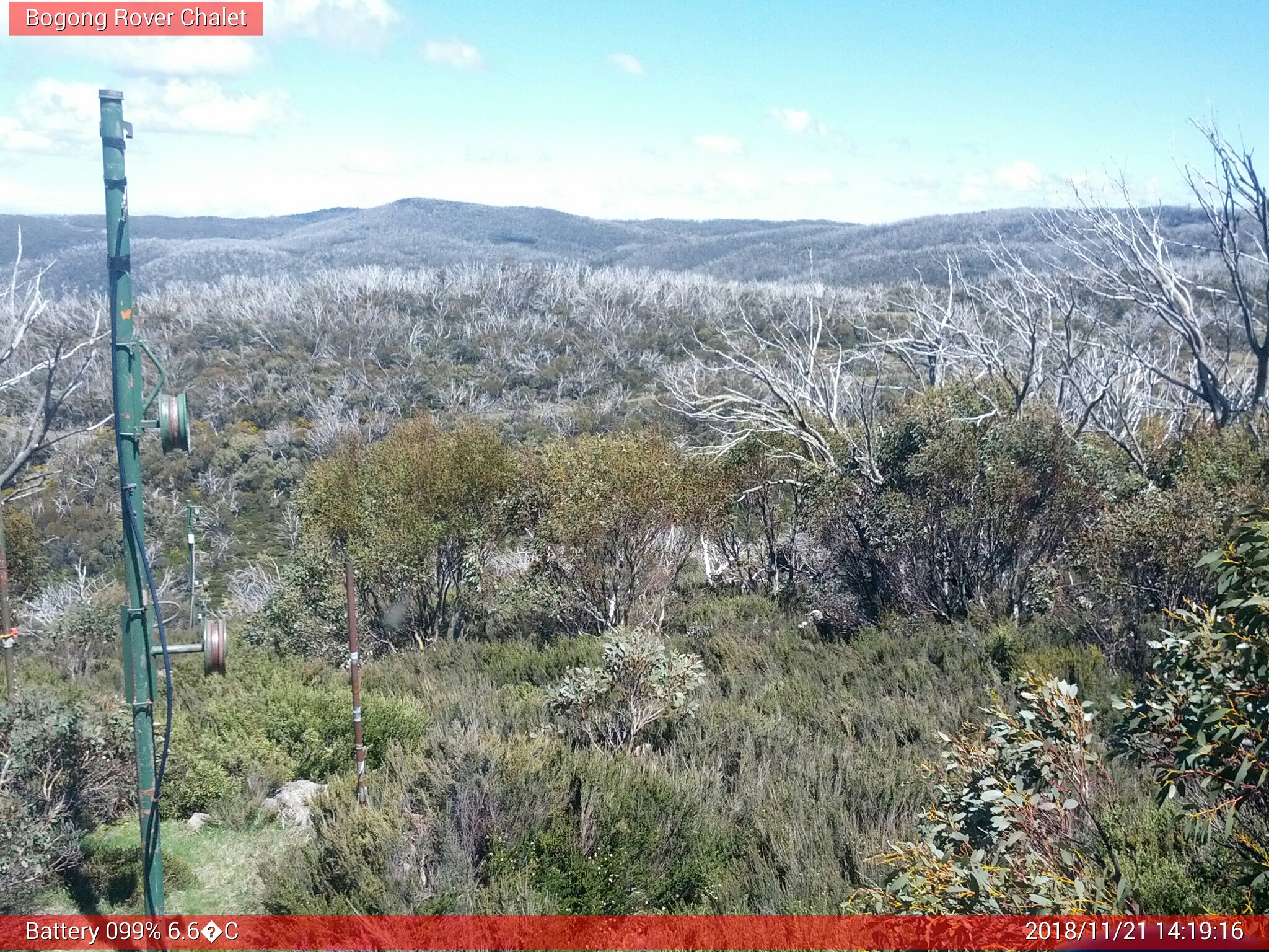 Bogong Web Cam 2:19pm Wednesday 21st of November 2018