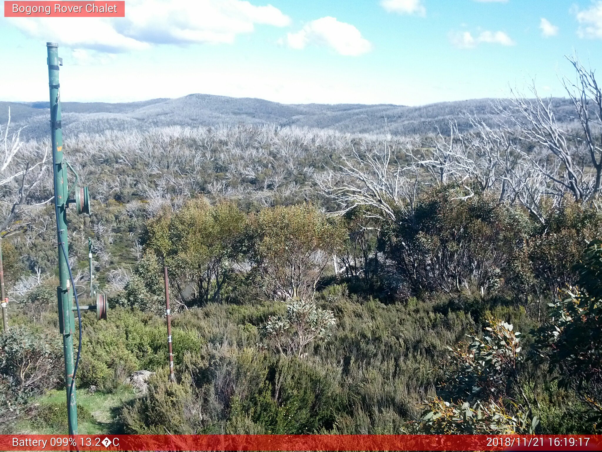 Bogong Web Cam 4:19pm Wednesday 21st of November 2018