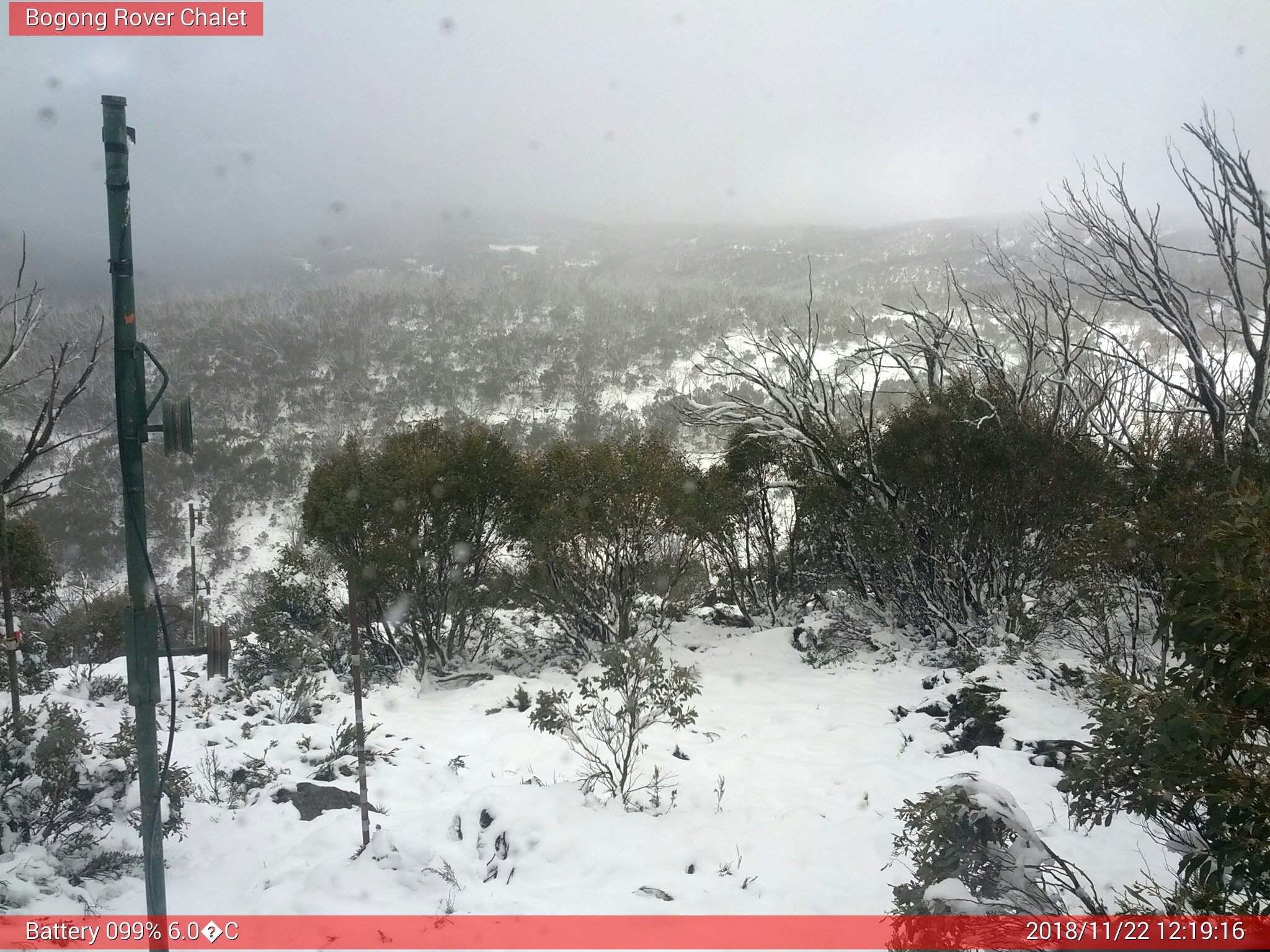 Bogong Web Cam 12:19pm Thursday 22nd of November 2018