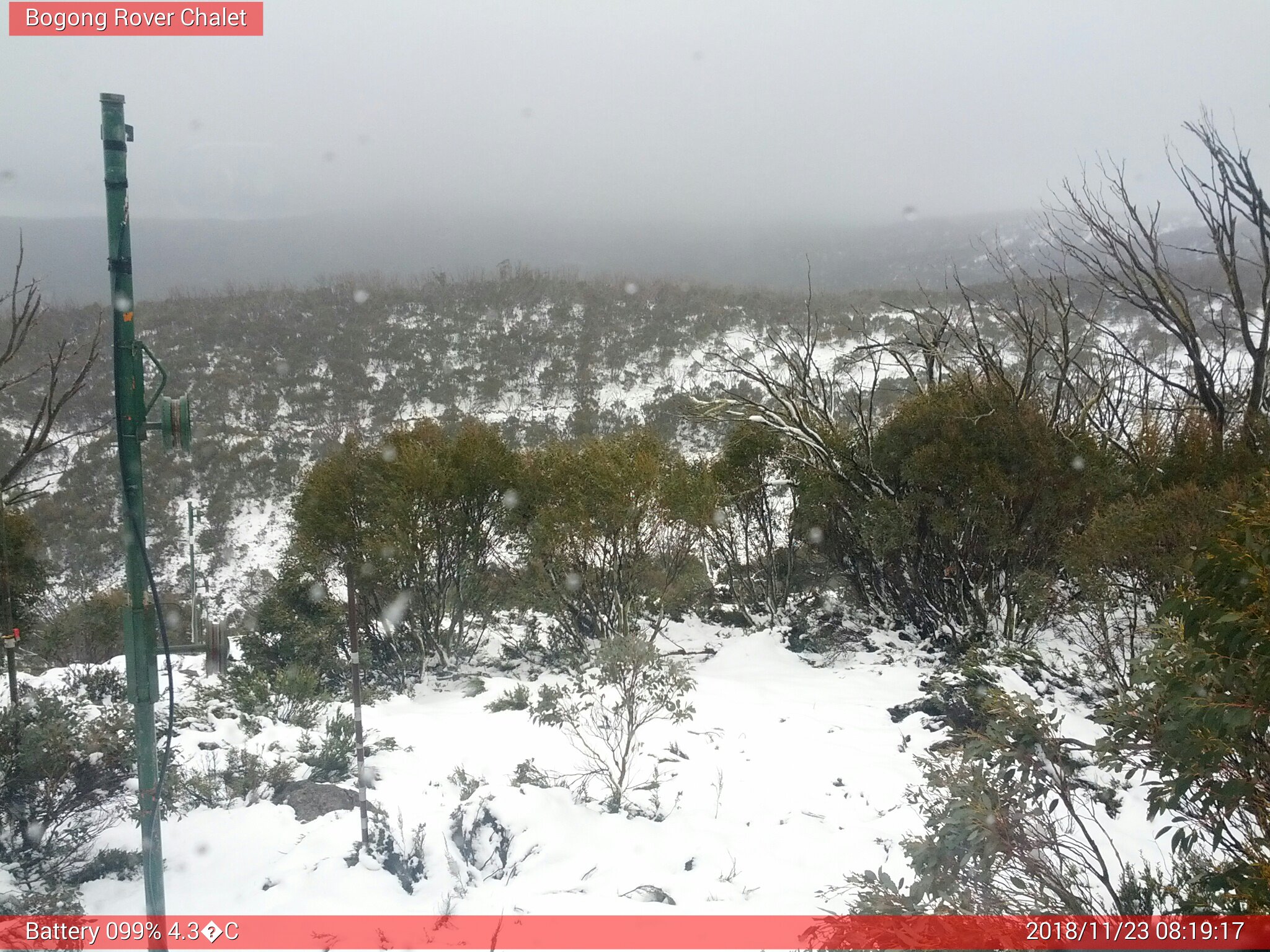 Bogong Web Cam 8:19am Friday 23rd of November 2018