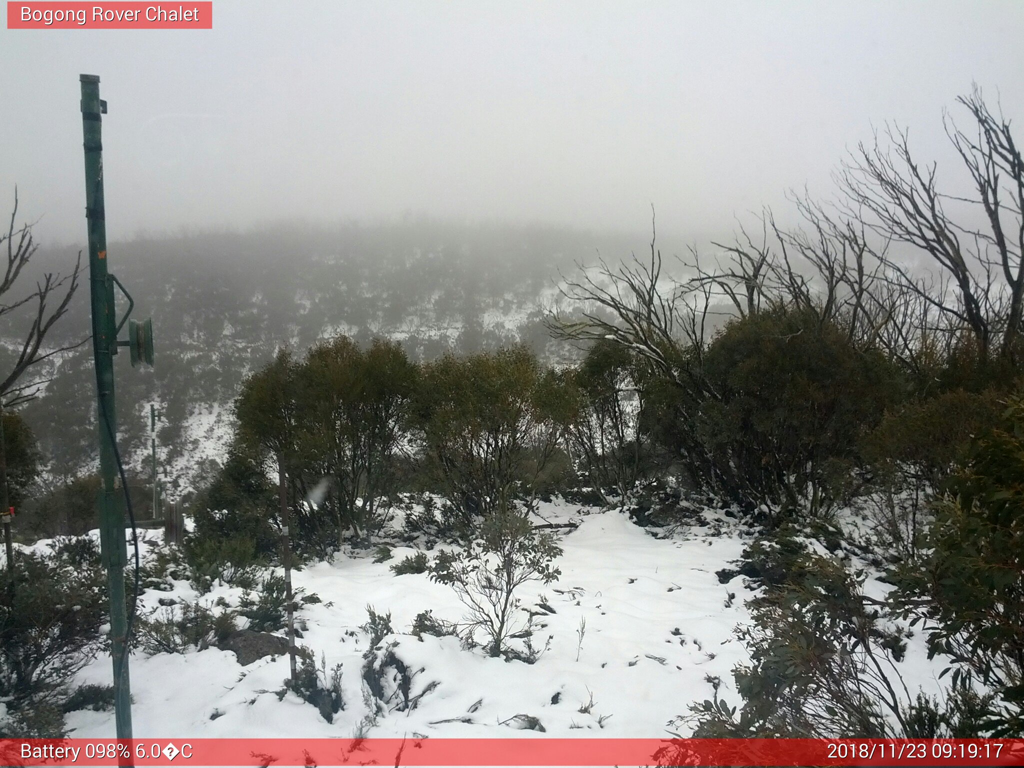 Bogong Web Cam 9:19am Friday 23rd of November 2018