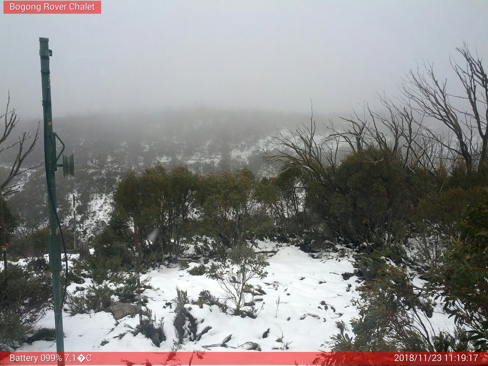 Bogong Web Cam 11:19am Friday 23rd of November 2018