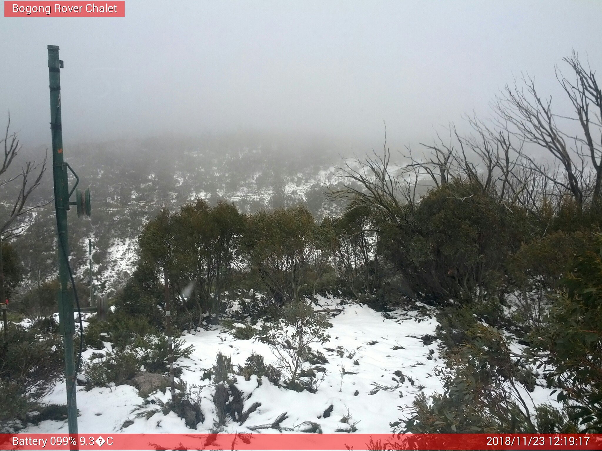 Bogong Web Cam 12:19pm Friday 23rd of November 2018