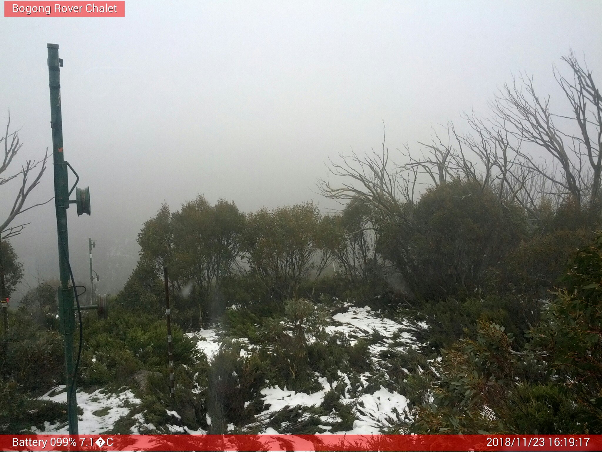 Bogong Web Cam 4:19pm Friday 23rd of November 2018