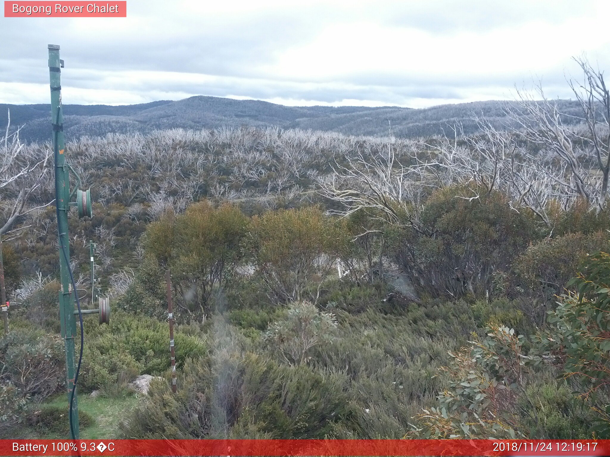 Bogong Web Cam 12:19pm Saturday 24th of November 2018