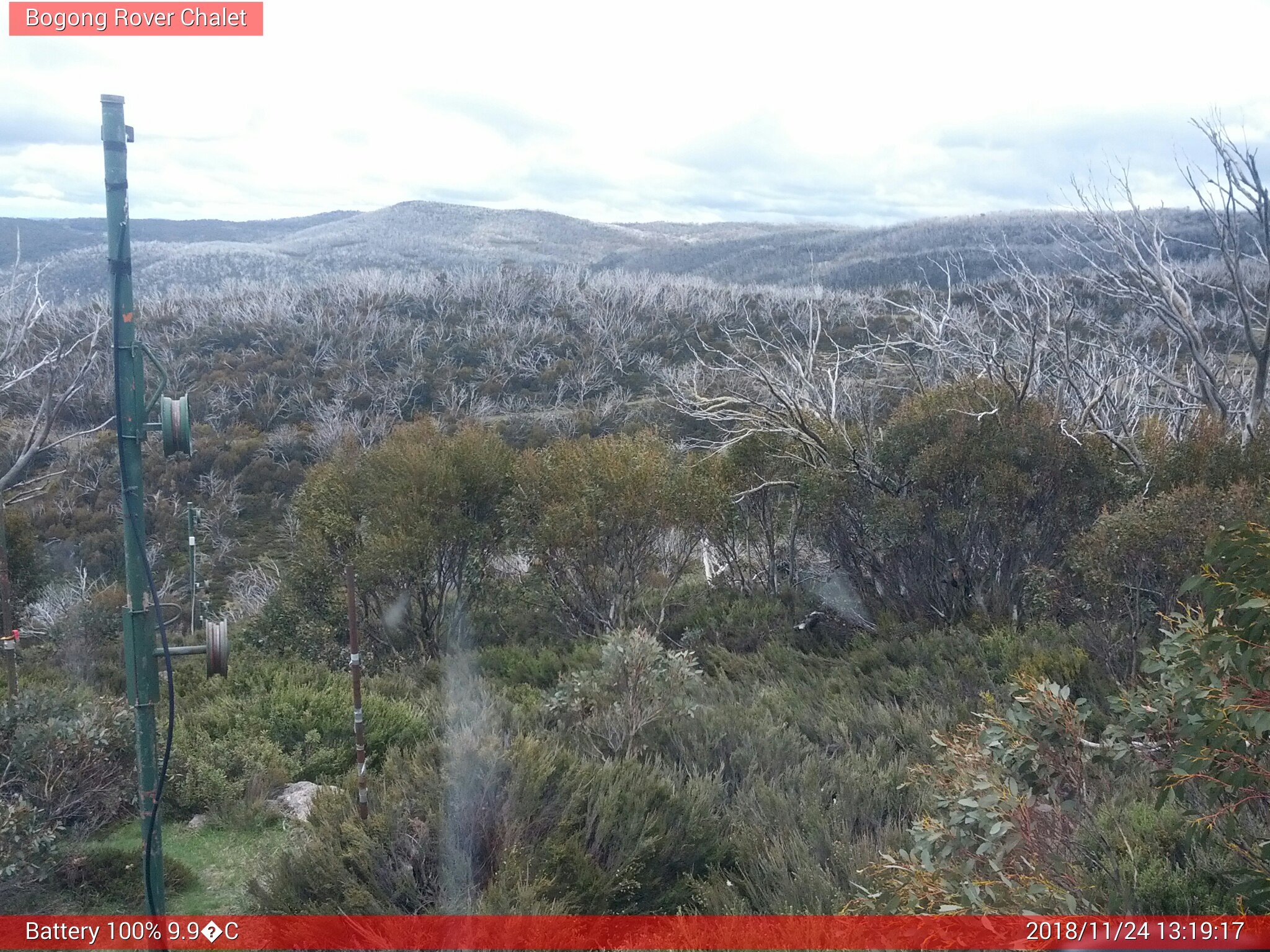 Bogong Web Cam 1:19pm Saturday 24th of November 2018