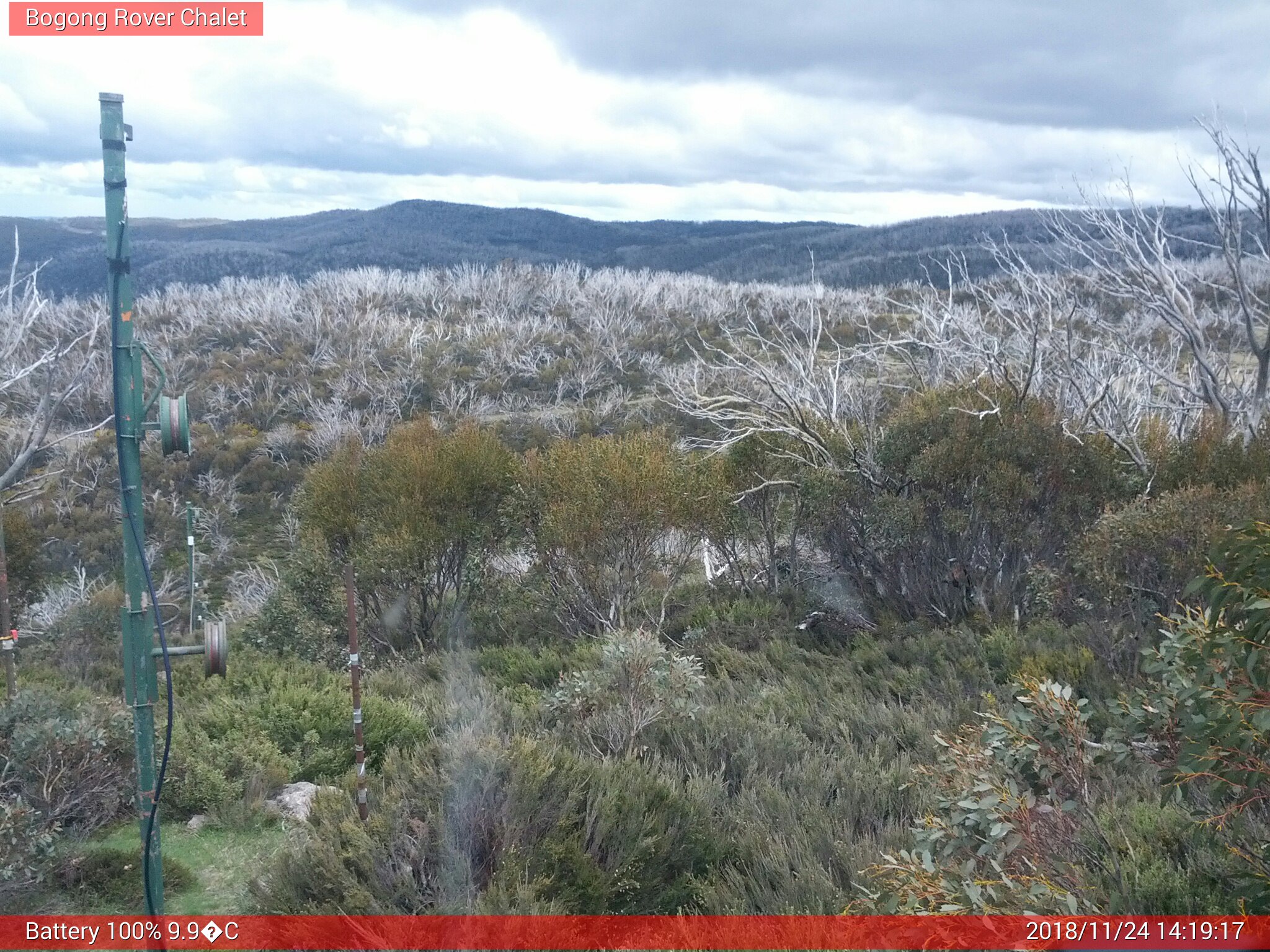 Bogong Web Cam 2:19pm Saturday 24th of November 2018