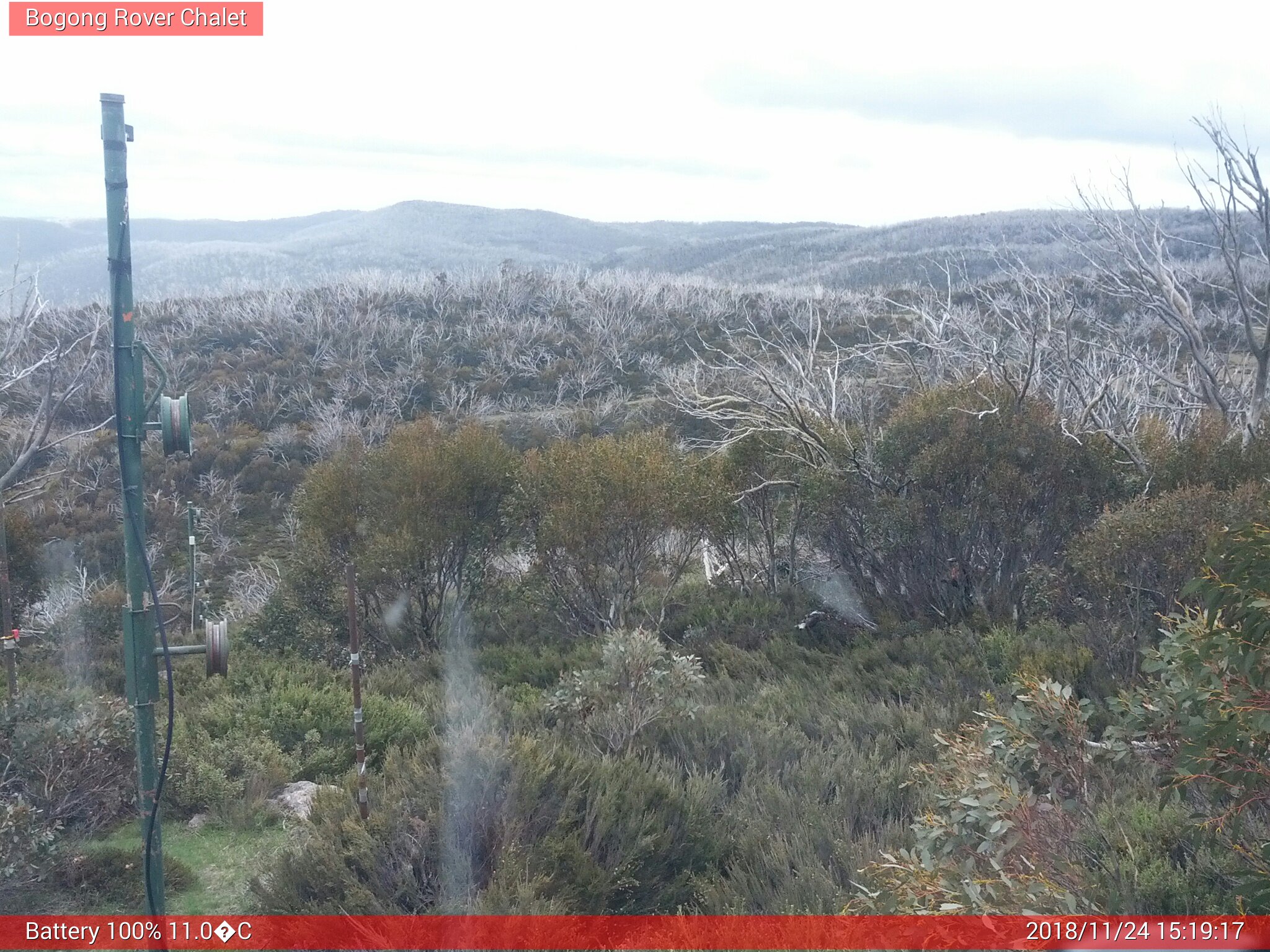 Bogong Web Cam 3:19pm Saturday 24th of November 2018