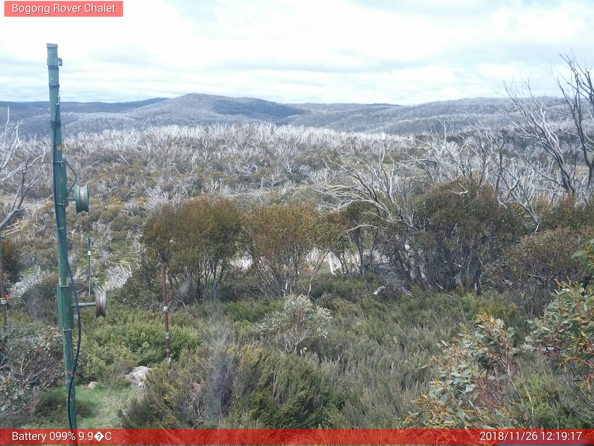 Bogong Web Cam 12:19pm Monday 26th of November 2018