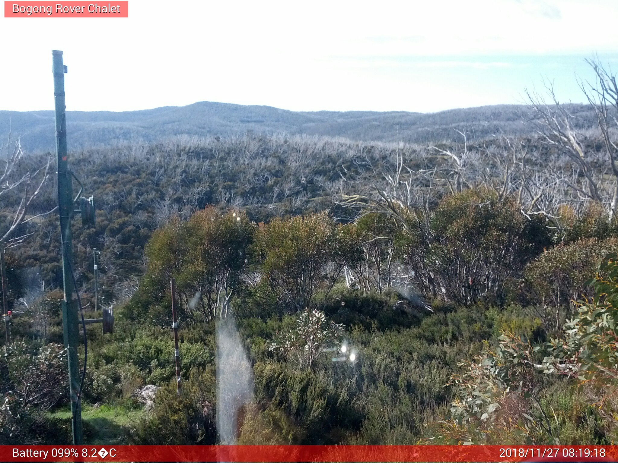 Bogong Web Cam 8:19am Tuesday 27th of November 2018