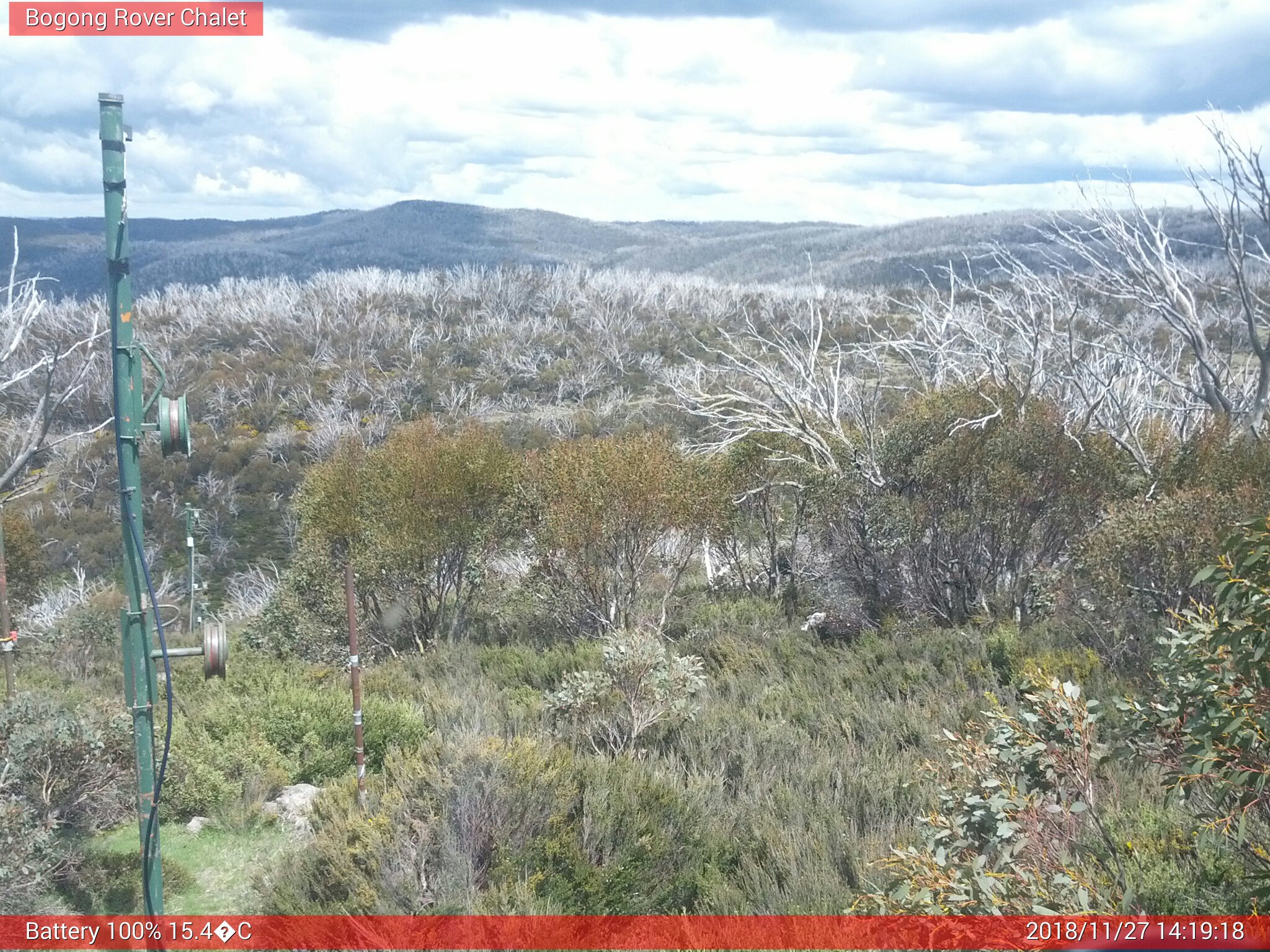 Bogong Web Cam 2:19pm Tuesday 27th of November 2018