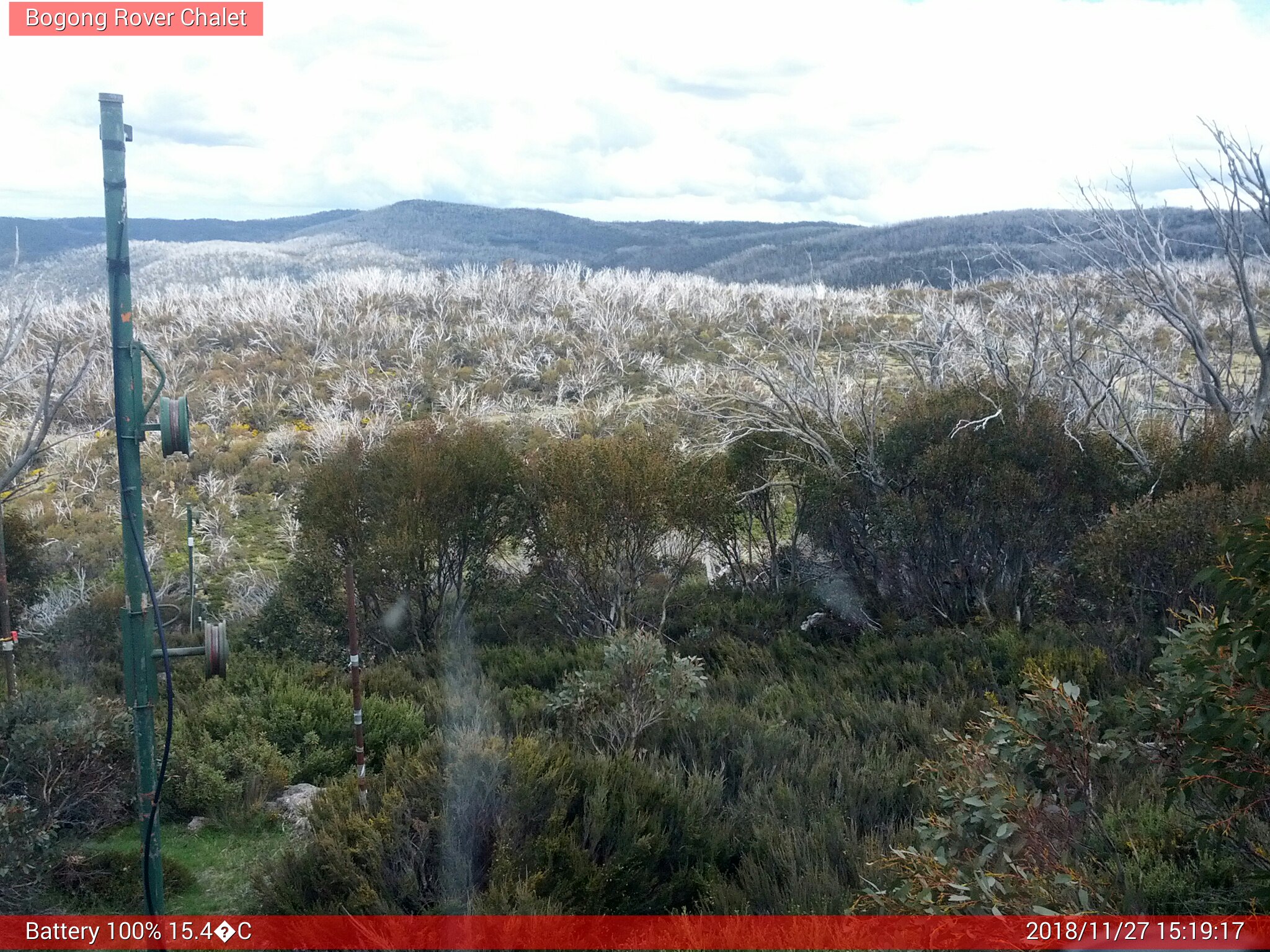 Bogong Web Cam 3:19pm Tuesday 27th of November 2018