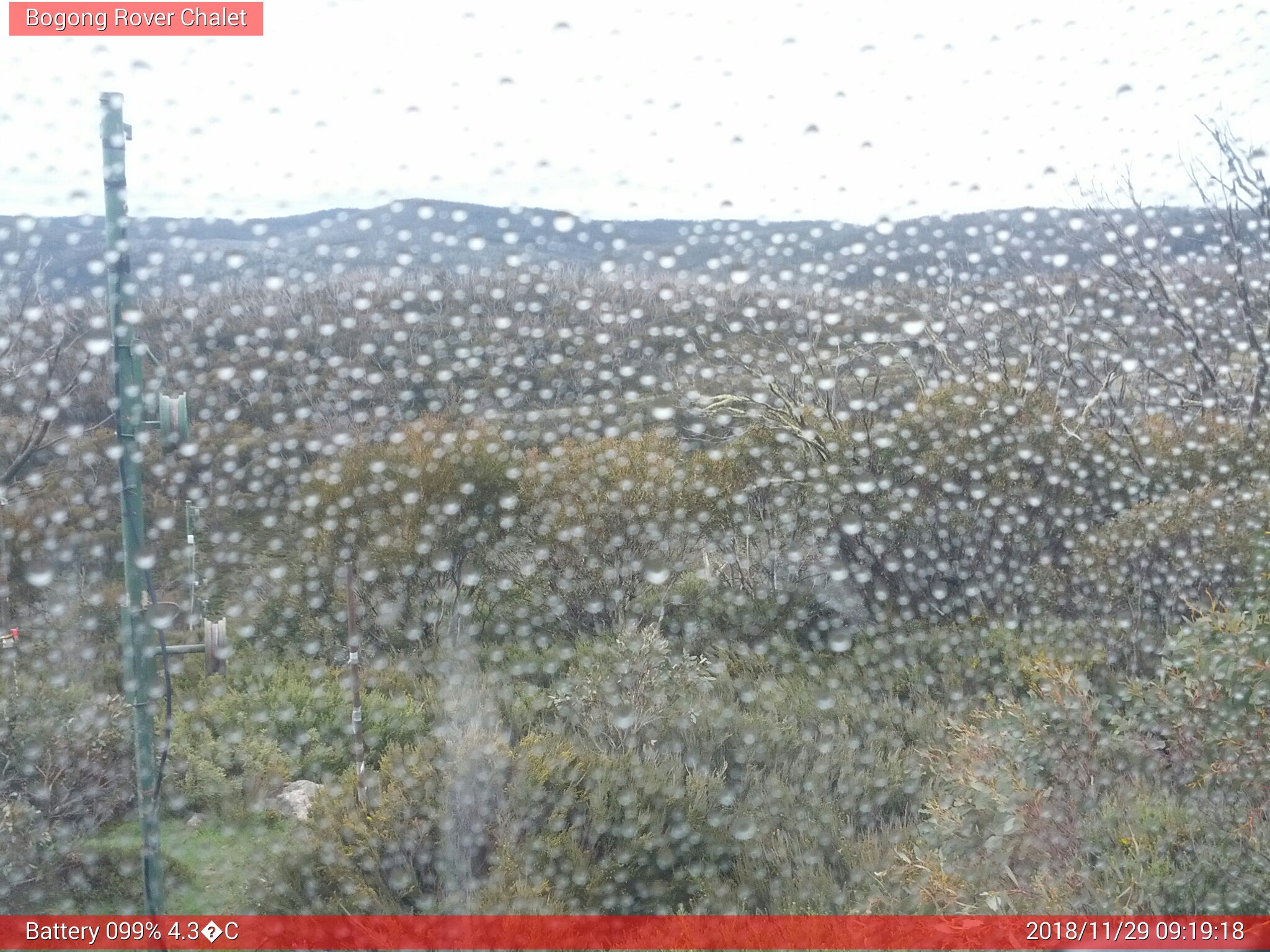 Bogong Web Cam 9:19am Thursday 29th of November 2018