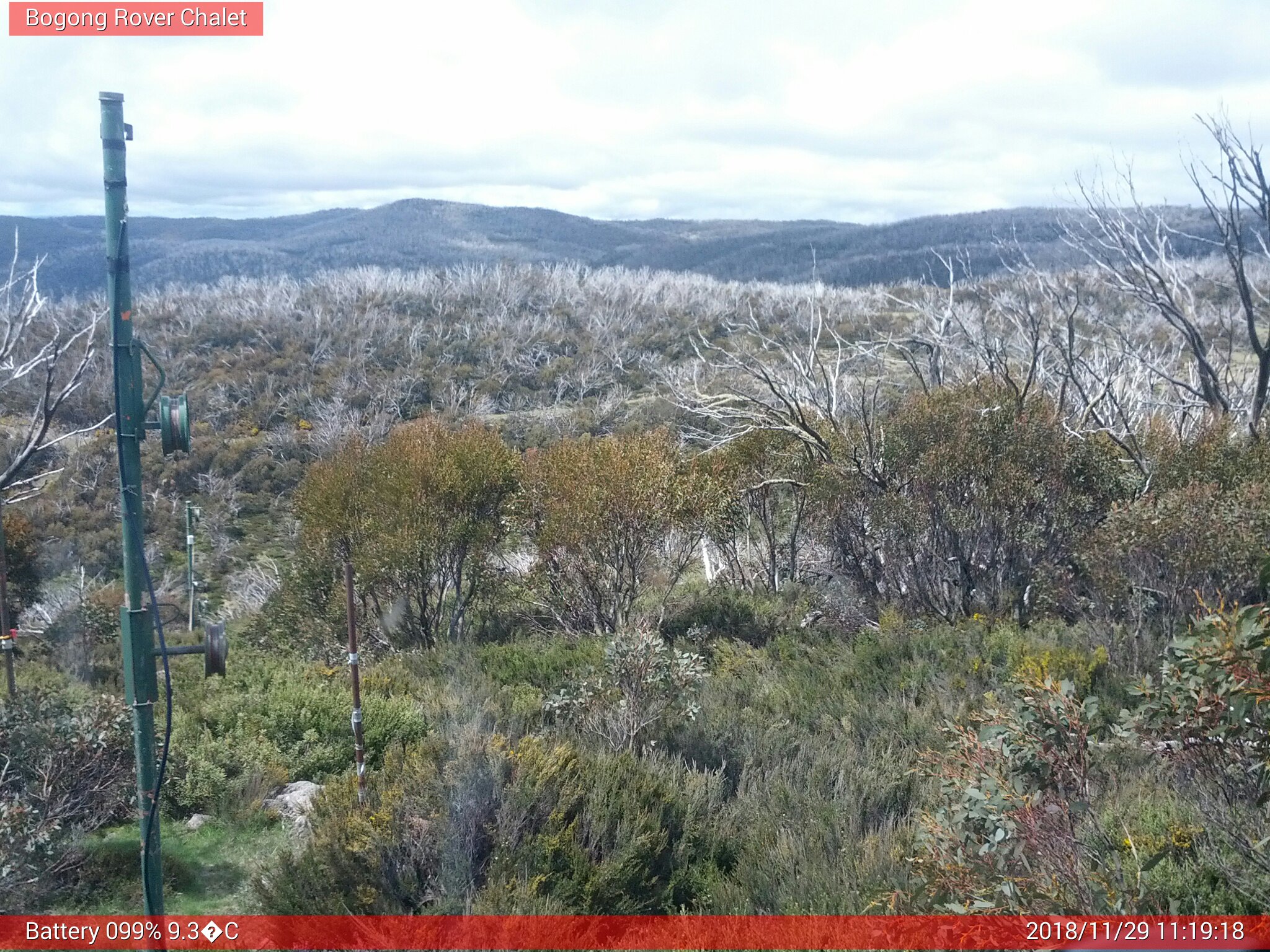 Bogong Web Cam 11:19am Thursday 29th of November 2018