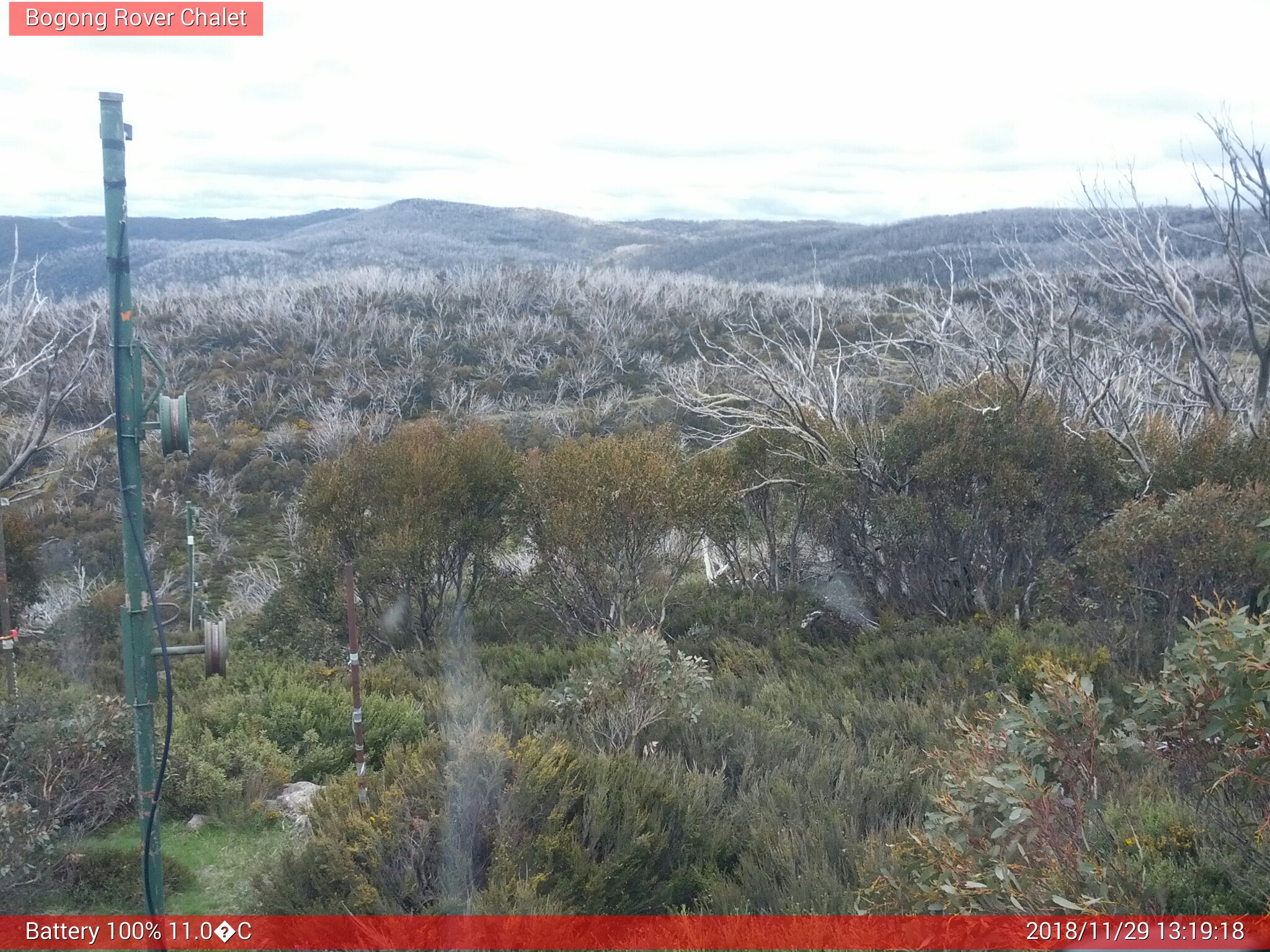 Bogong Web Cam 1:19pm Thursday 29th of November 2018