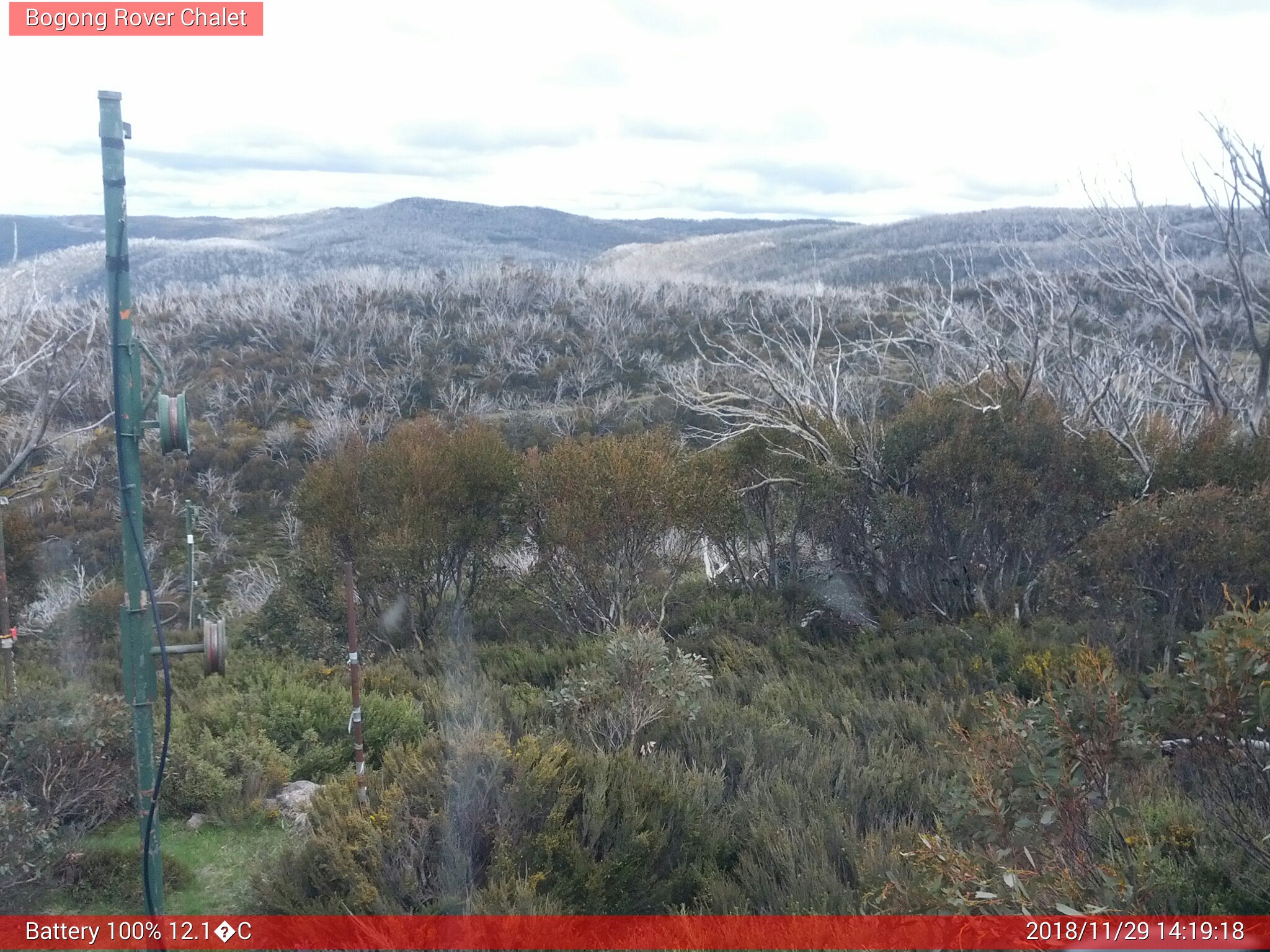 Bogong Web Cam 2:19pm Thursday 29th of November 2018