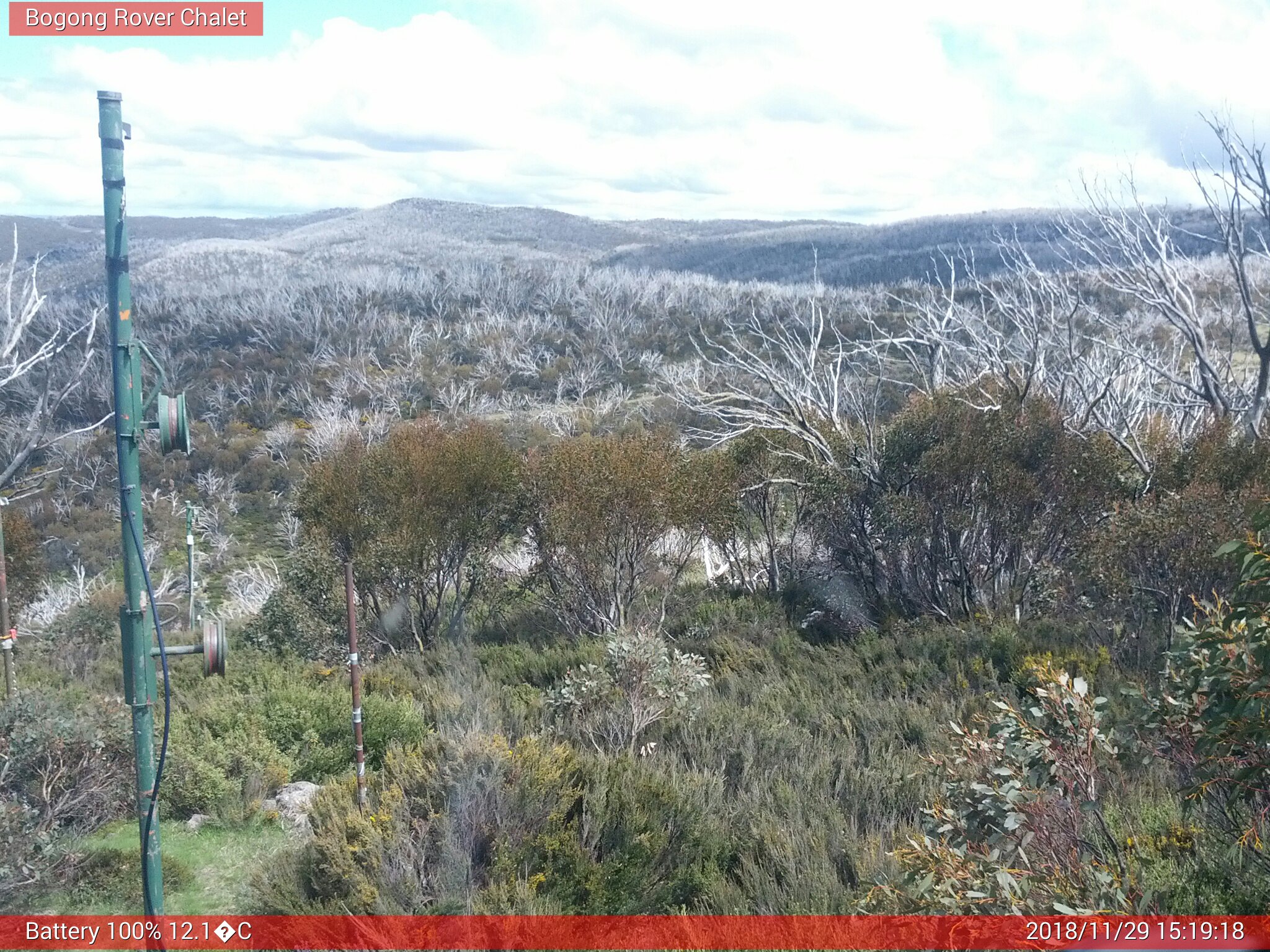 Bogong Web Cam 3:19pm Thursday 29th of November 2018