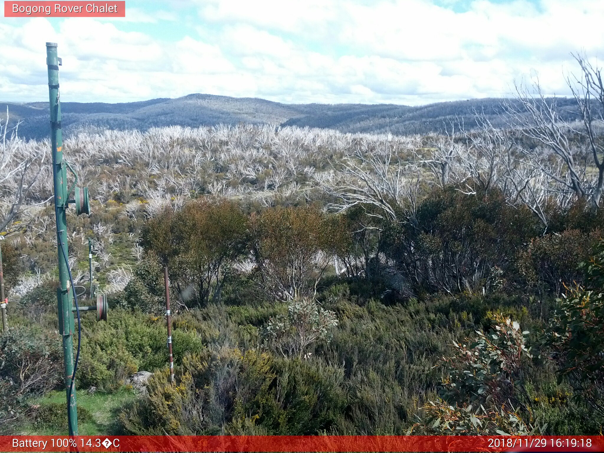 Bogong Web Cam 4:19pm Thursday 29th of November 2018