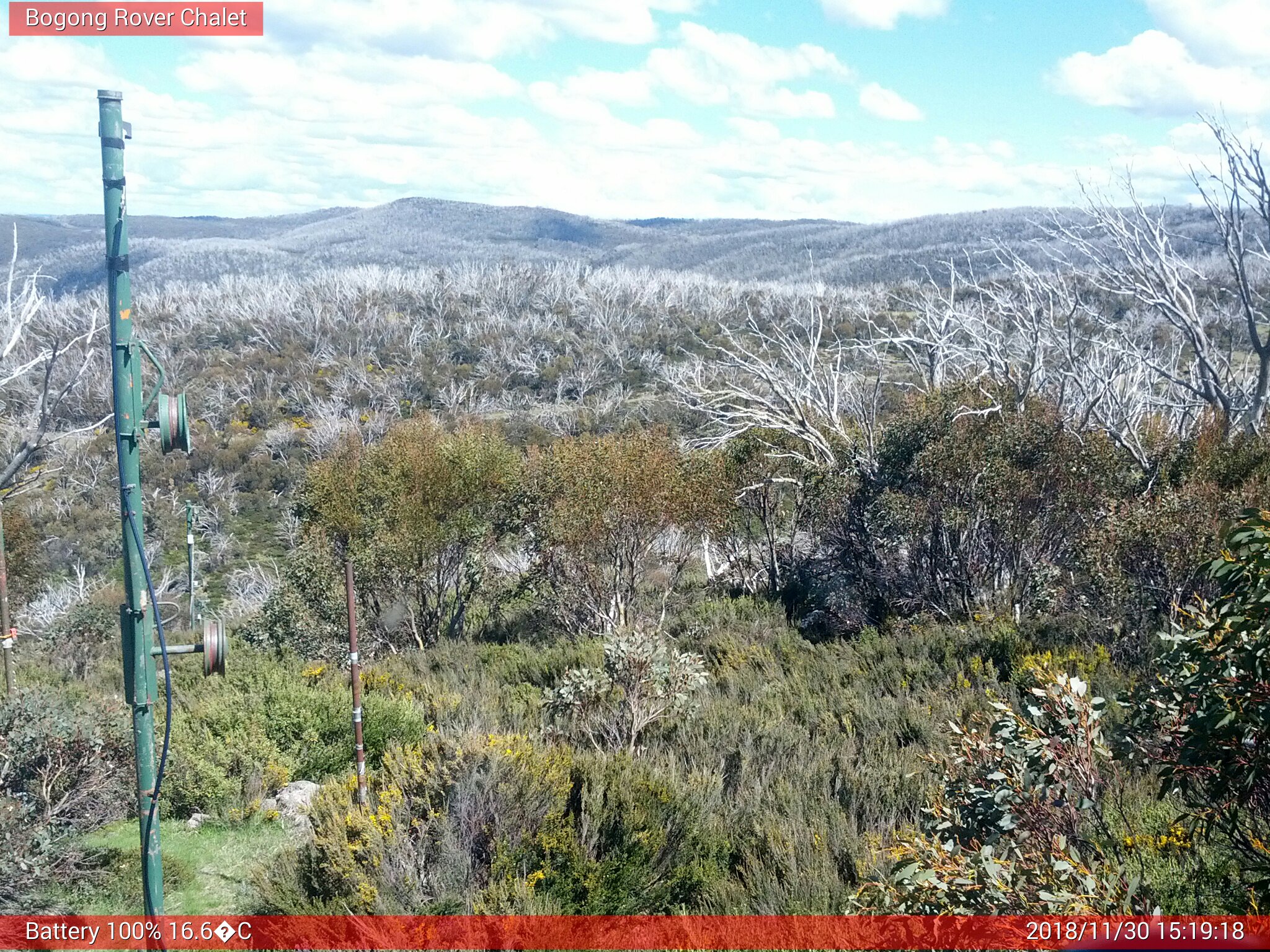 Bogong Web Cam 3:19pm Friday 30th of November 2018