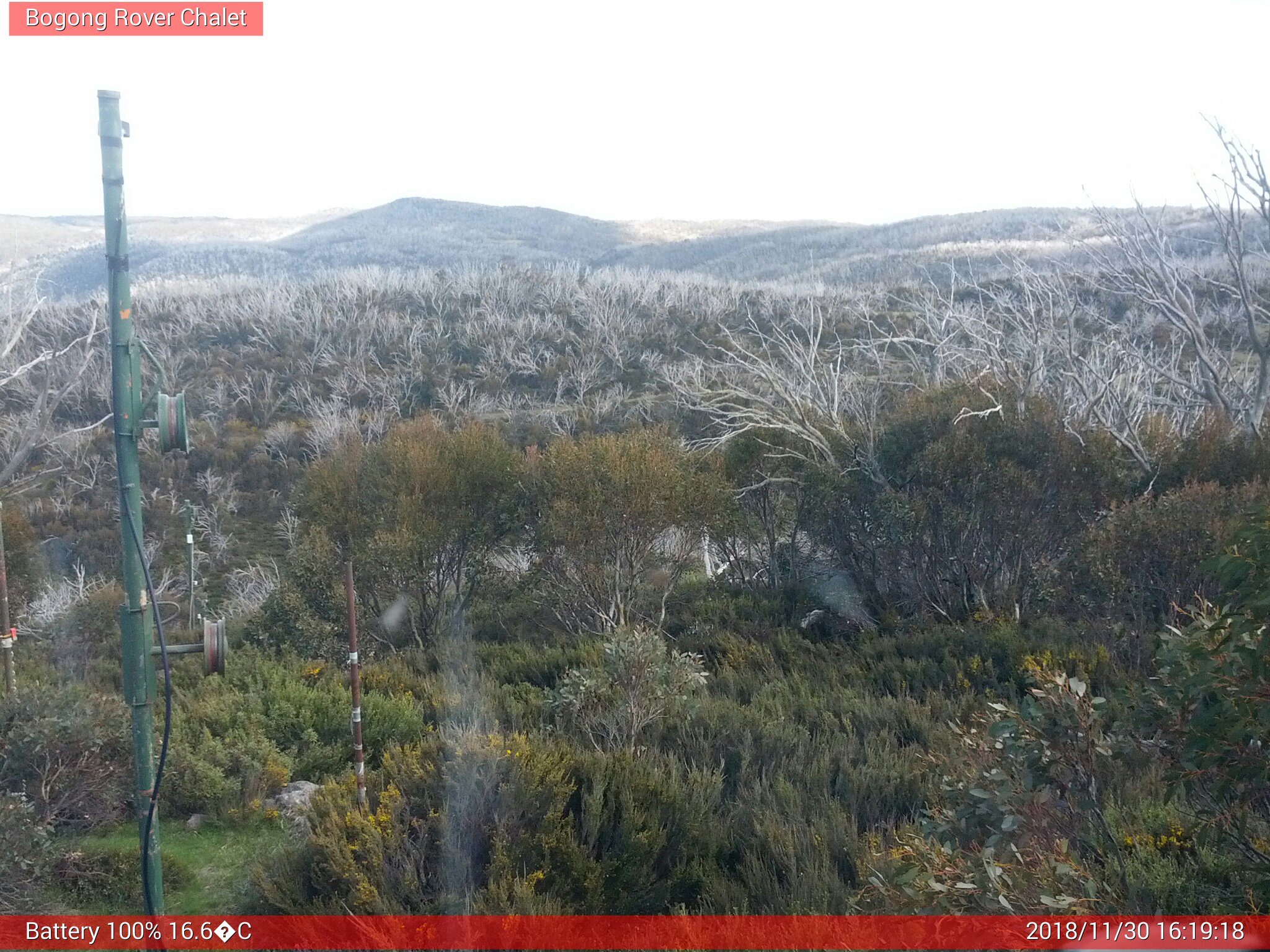 Bogong Web Cam 4:19pm Friday 30th of November 2018