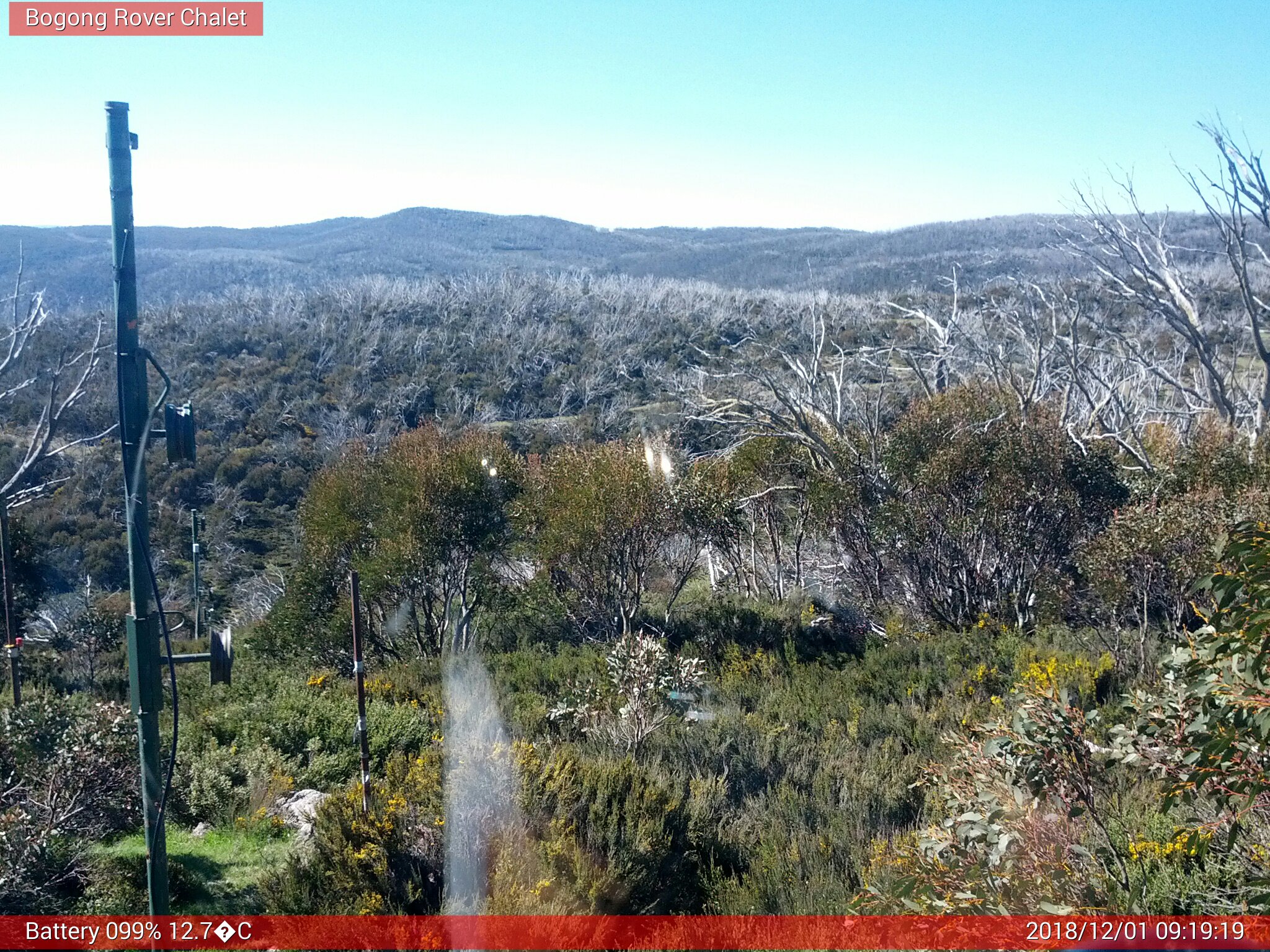 Bogong Web Cam 9:19am Saturday 1st of December 2018