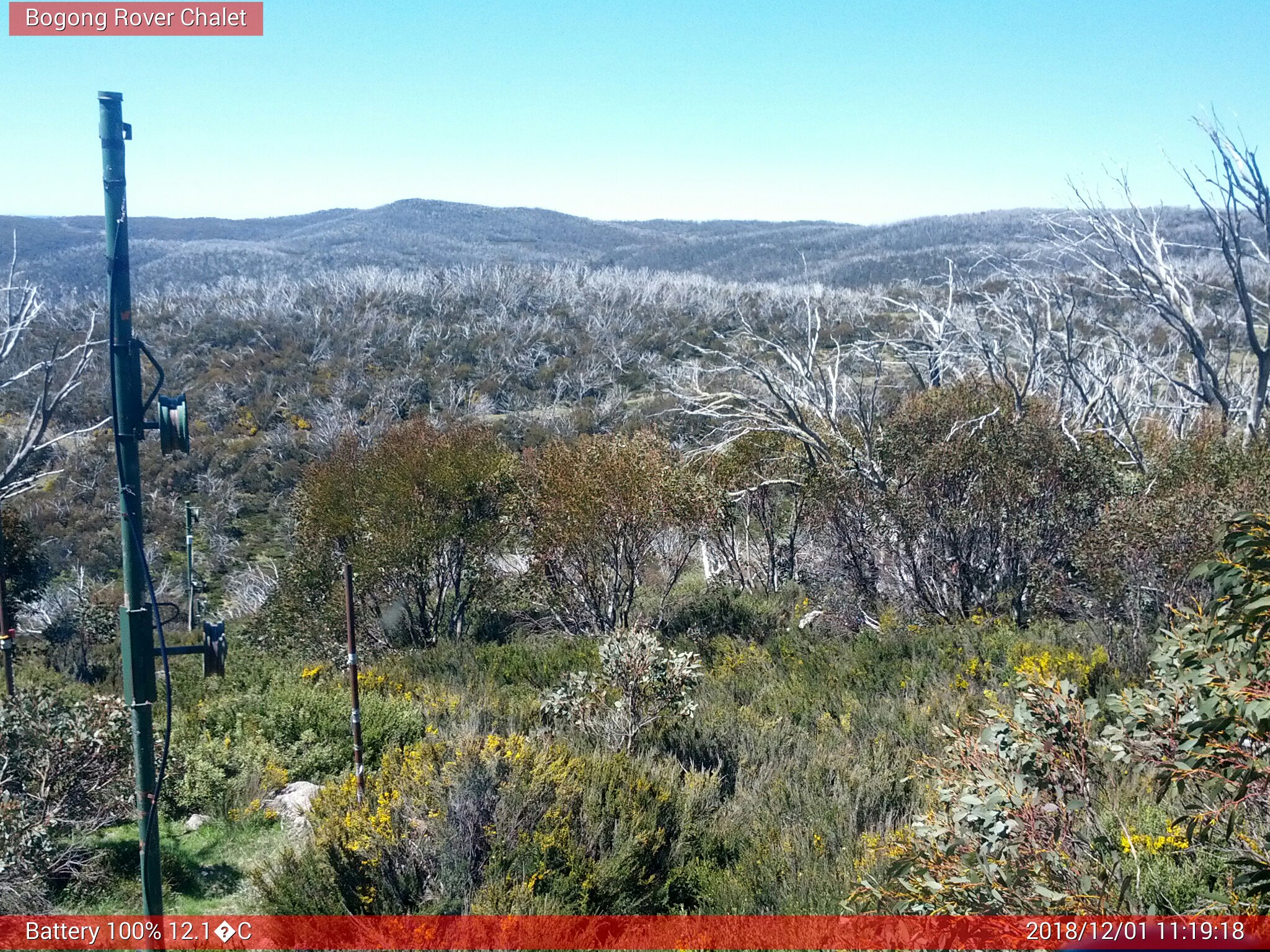 Bogong Web Cam 11:19am Saturday 1st of December 2018