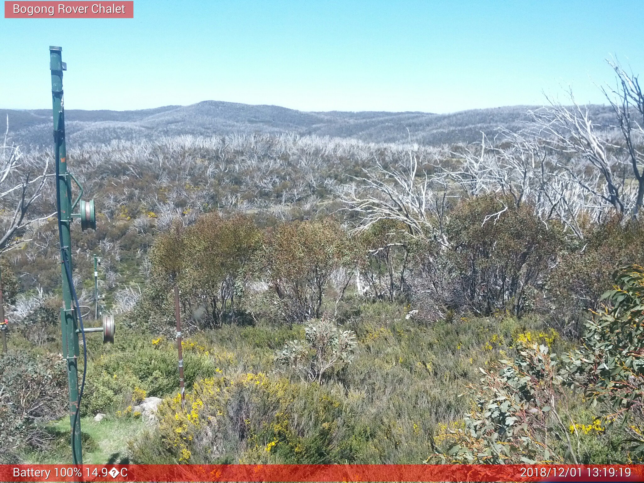 Bogong Web Cam 1:19pm Saturday 1st of December 2018