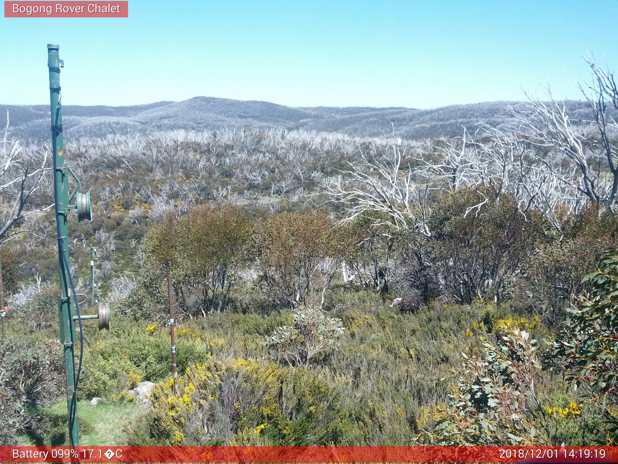 Bogong Web Cam 2:19pm Saturday 1st of December 2018