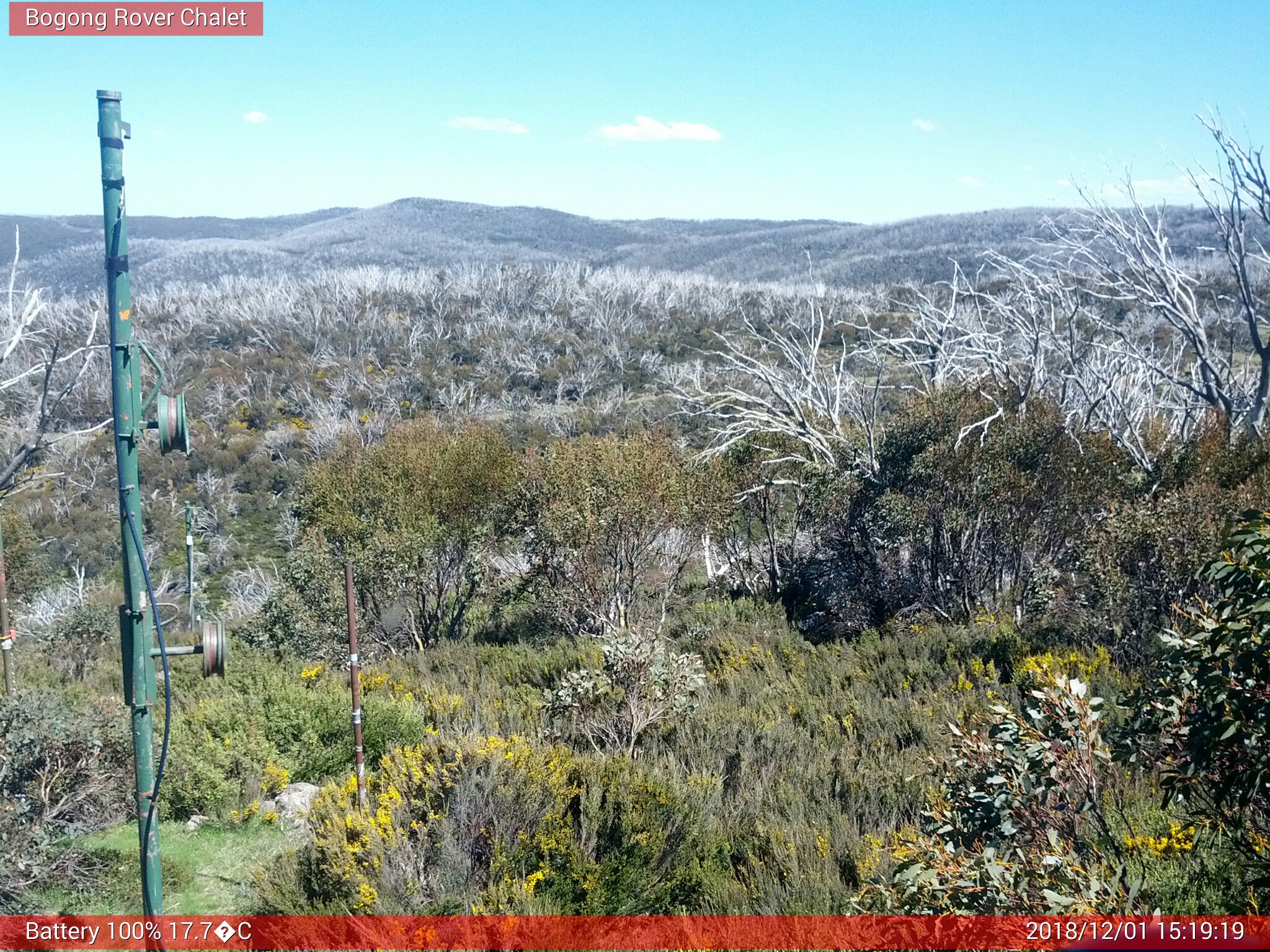 Bogong Web Cam 3:19pm Saturday 1st of December 2018