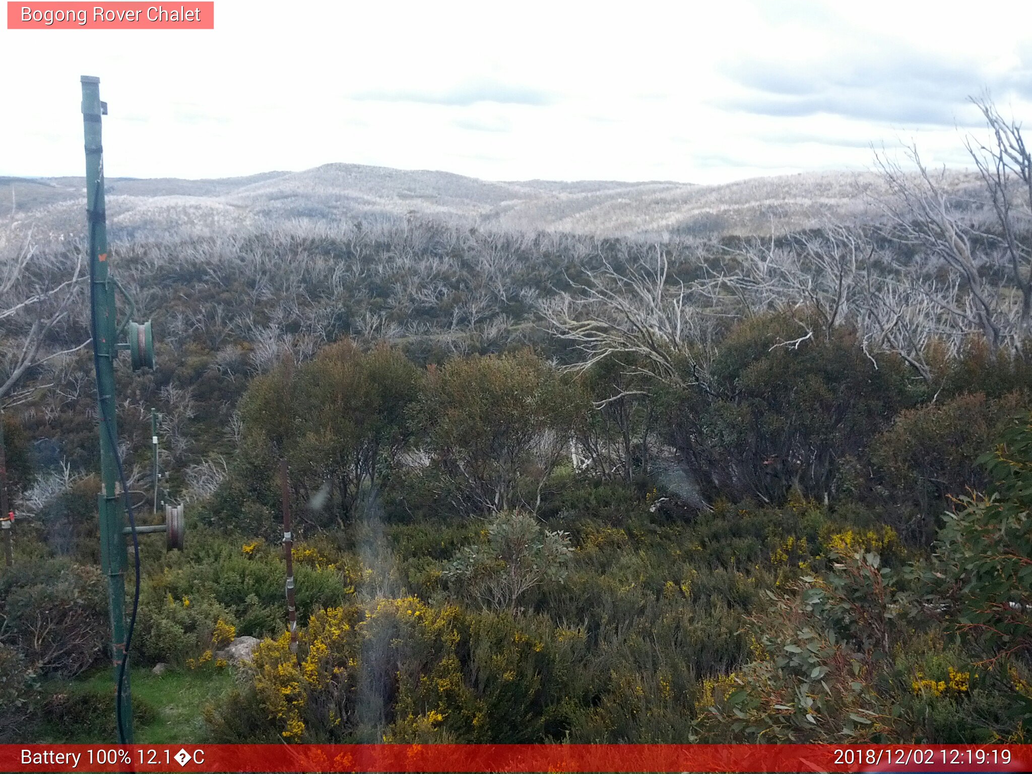 Bogong Web Cam 12:19pm Sunday 2nd of December 2018