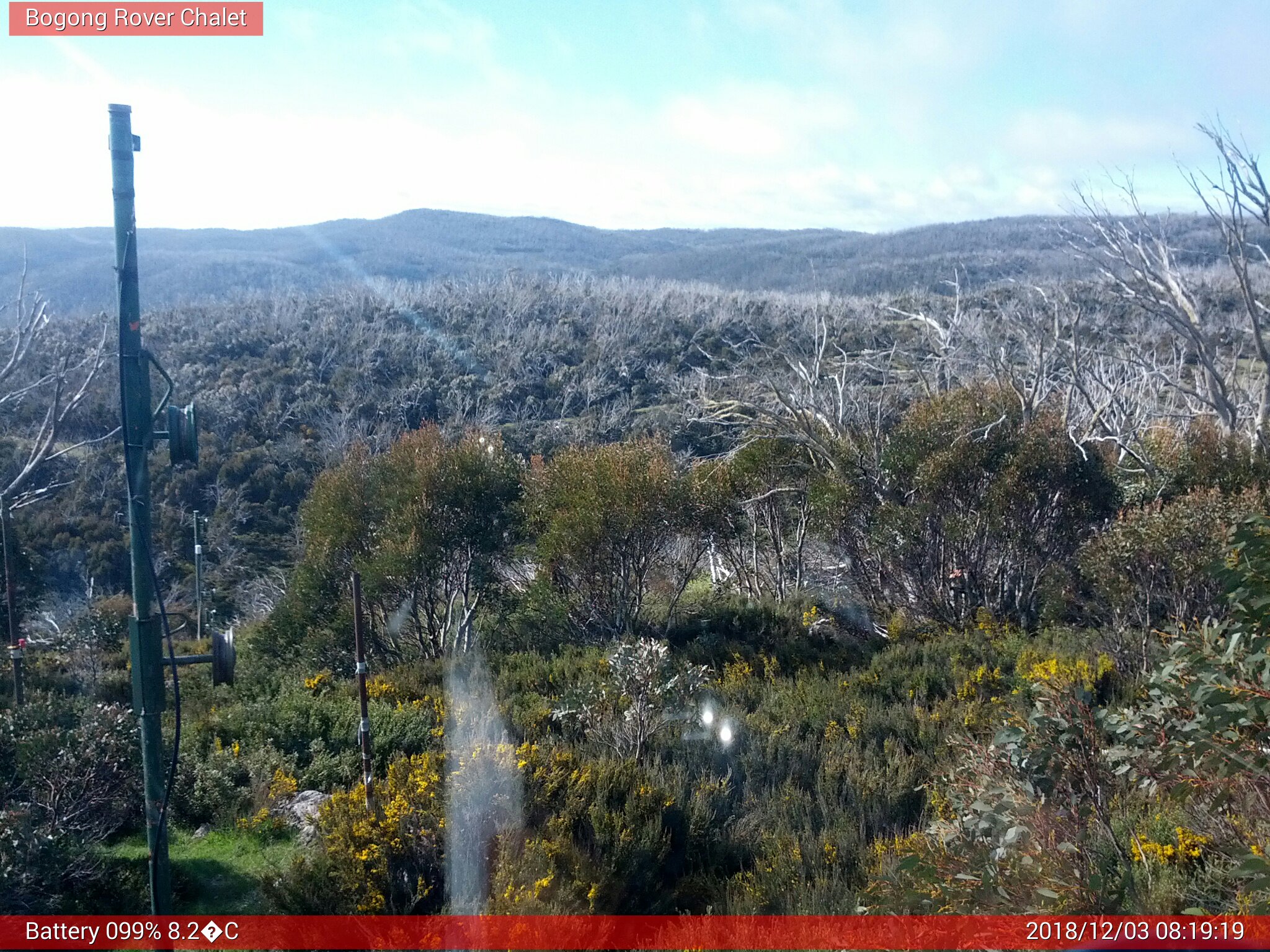 Bogong Web Cam 8:19am Monday 3rd of December 2018