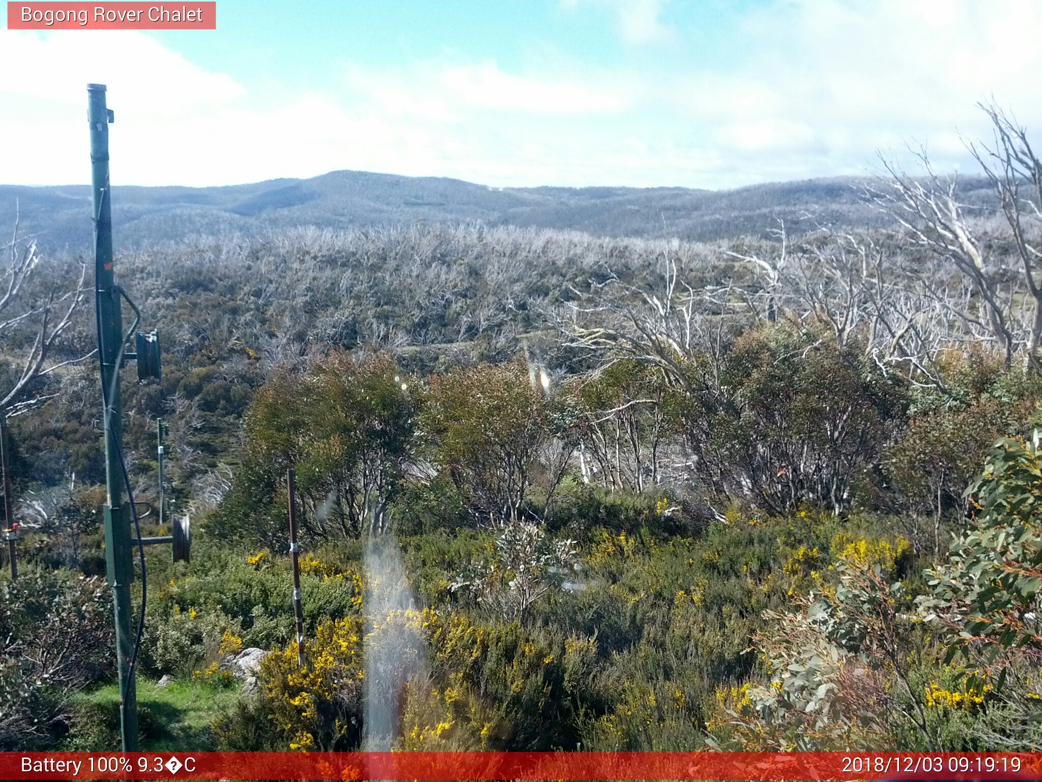 Bogong Web Cam 9:19am Monday 3rd of December 2018