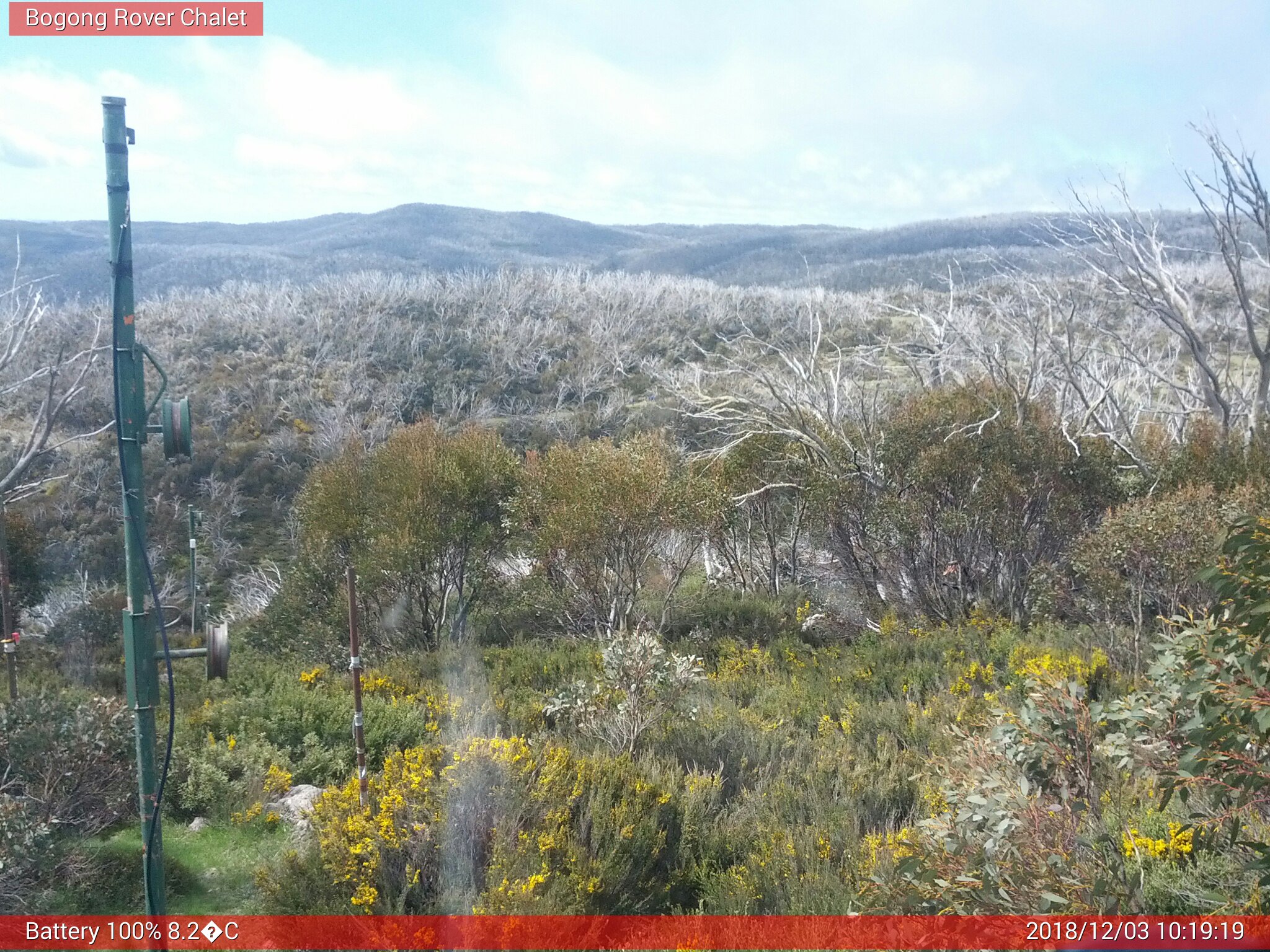 Bogong Web Cam 10:19am Monday 3rd of December 2018