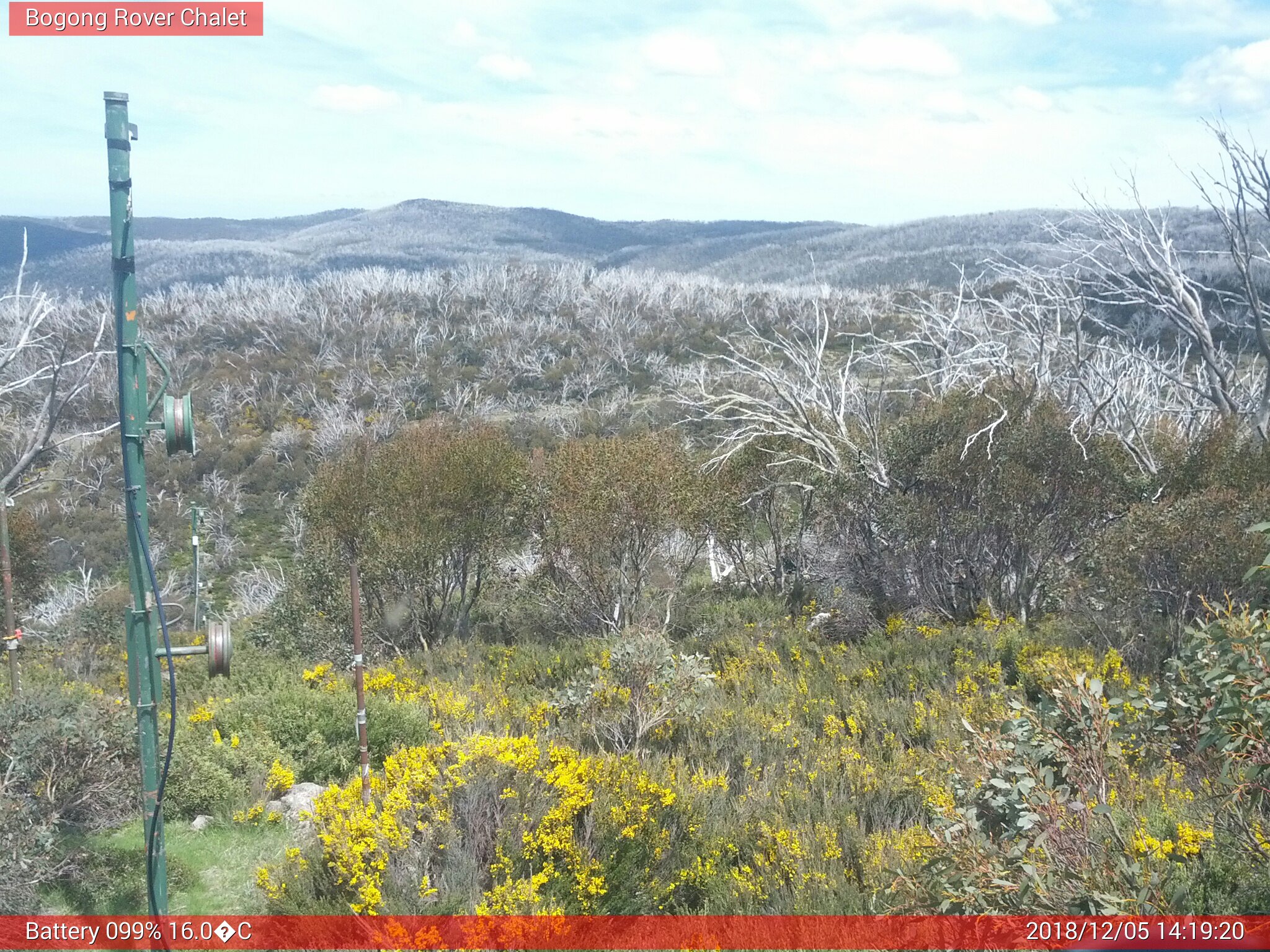 Bogong Web Cam 2:19pm Wednesday 5th of December 2018