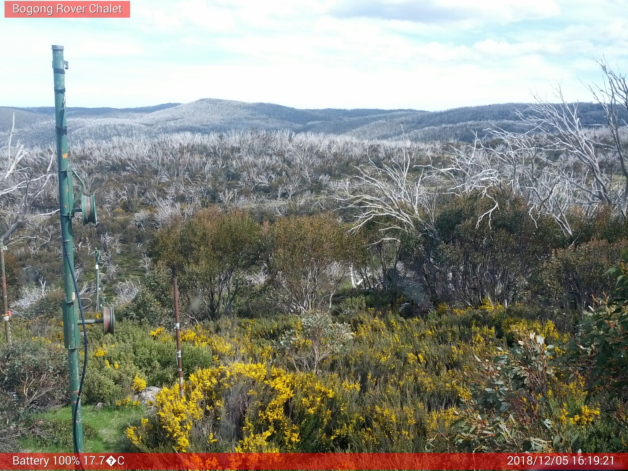 Bogong Web Cam 4:19pm Wednesday 5th of December 2018