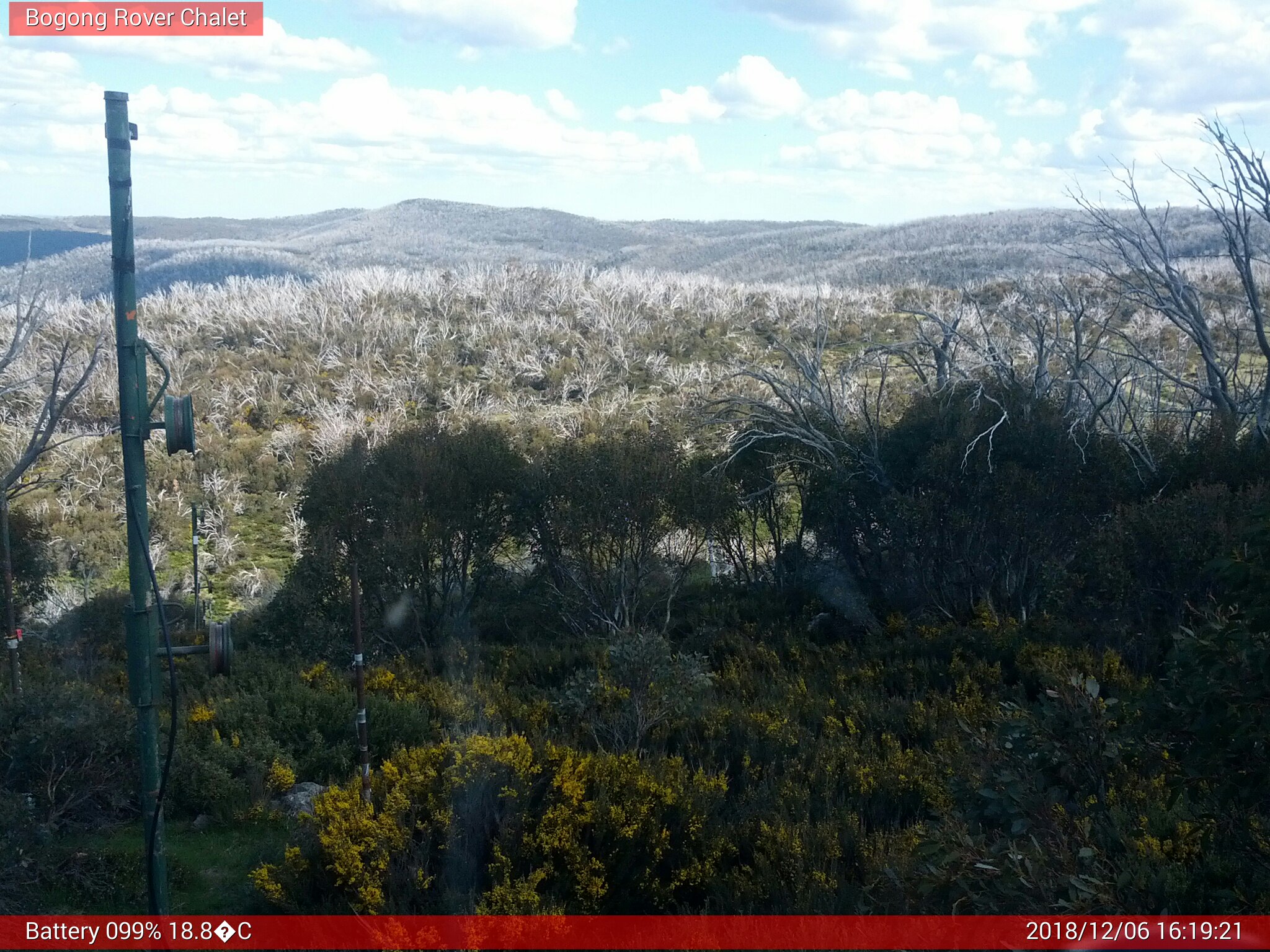 Bogong Web Cam 4:19pm Thursday 6th of December 2018