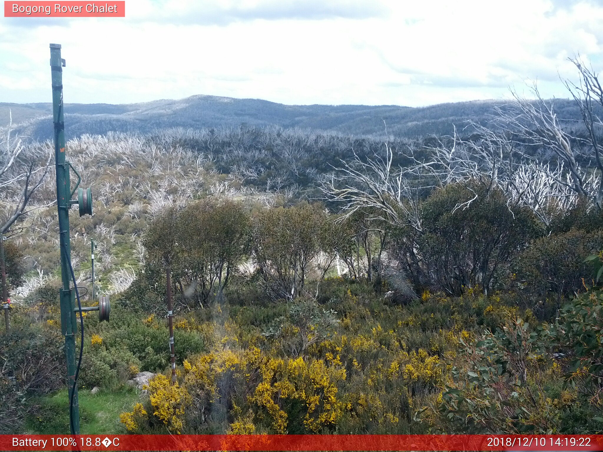 Bogong Web Cam 2:19pm Monday 10th of December 2018