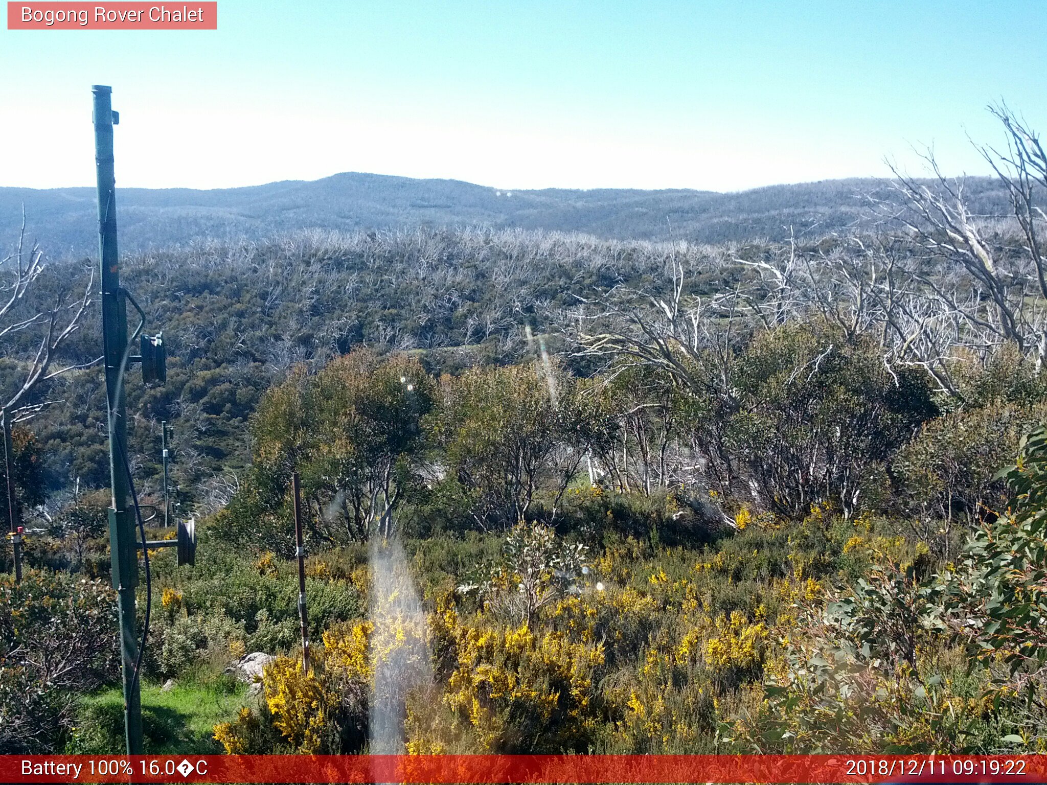 Bogong Web Cam 9:19am Tuesday 11th of December 2018